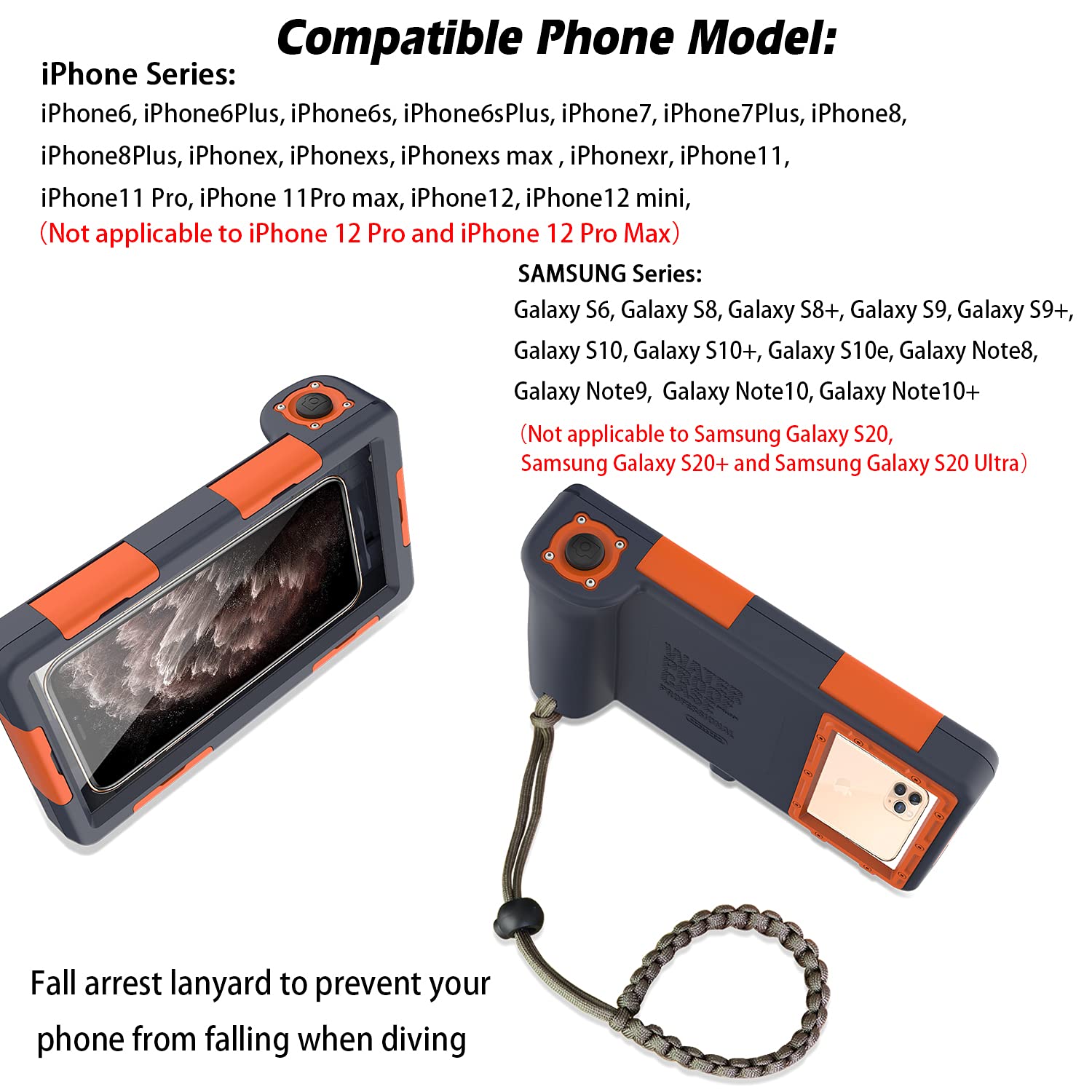 Willbox Professional [15M/50Ft] Diving Surfing Swimming Snorkeling Photo Video Waterproof Protective Case Underwater Housing For