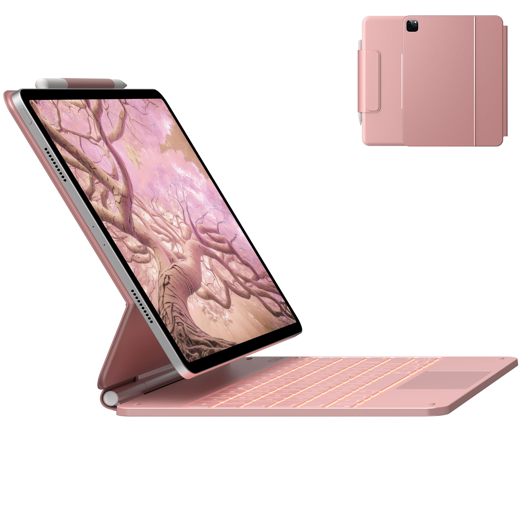 typecase Keyboard Case for 2024 iPad Air 13 and iPad Pro 12.9 (6th, 5th, 4th, 3rd Gen),Magic Keyboard for iPad Pro 12.9, Easy-Se