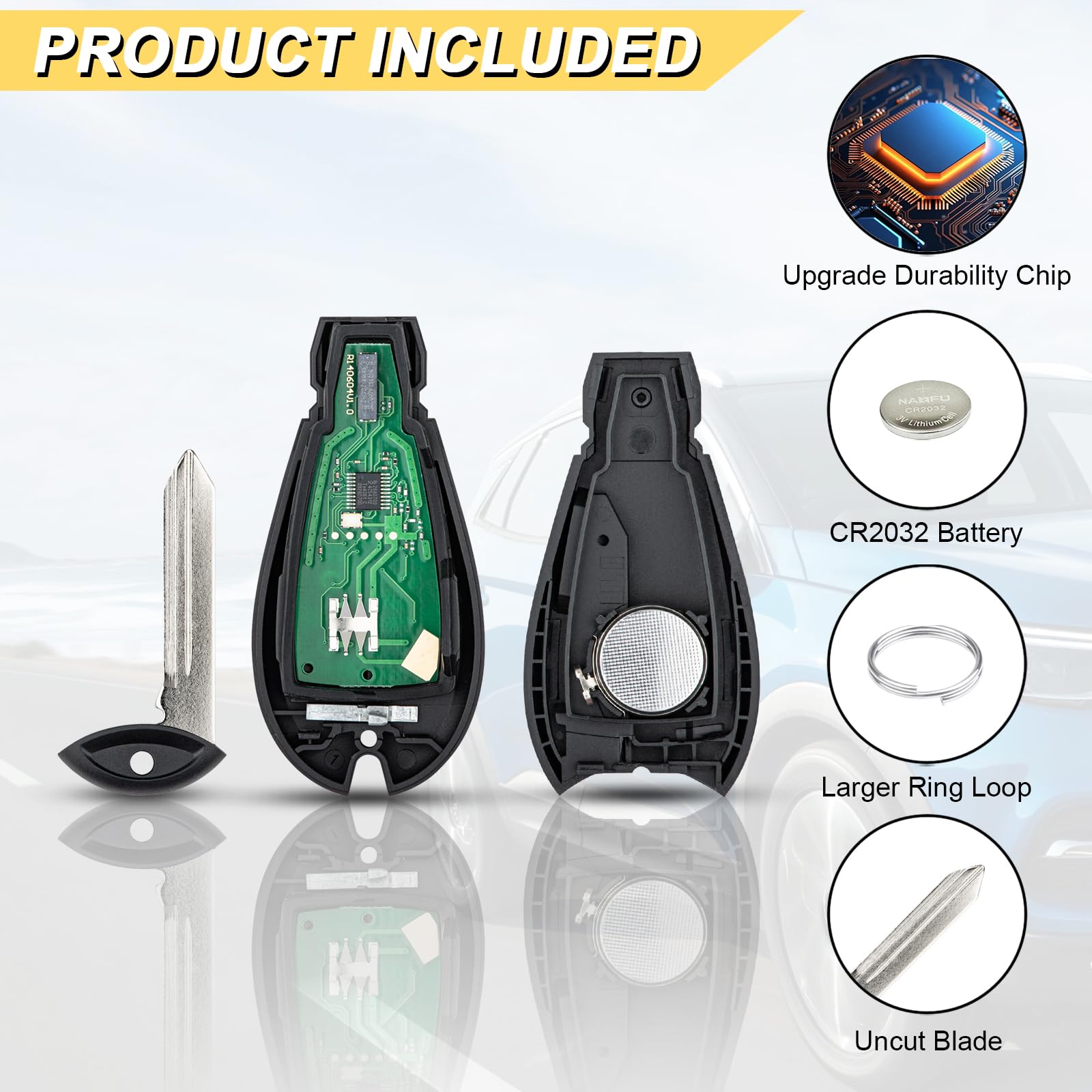 Vurkcy Key Fob Replacement For 2008-2013 Grand Cherokee/ 08-10 Commander Car Keyless Entry Remote Control, M3N5Wy783X Iyz-C01C,