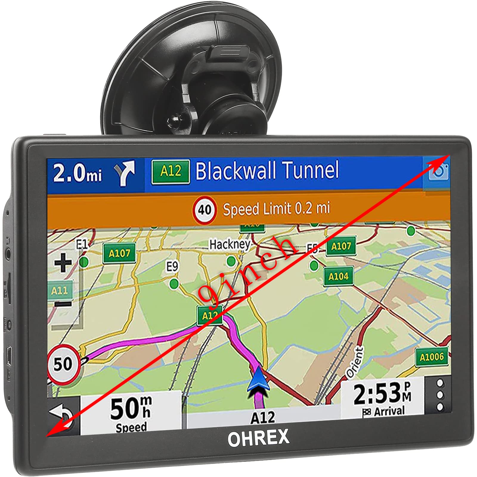 Ohrex N900 Gps Navigator For Truck Car, 9 Inch Gps Truck Driver Commercial, Trucker Gps For Semi Truck 2024, Lifetime Map Update