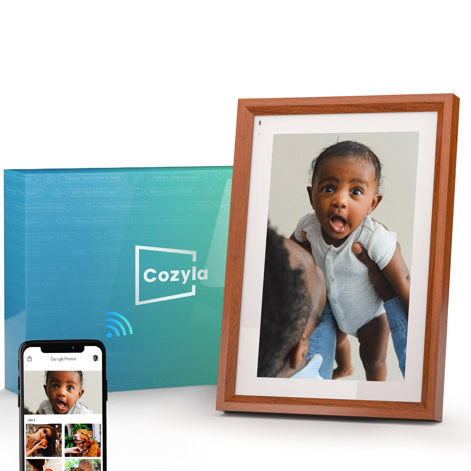 Cozyla Digital Picture Frame Multi Platform To Send Photos And Videos Via Email Google Photos Instagram Phoneapp Free Unlimited