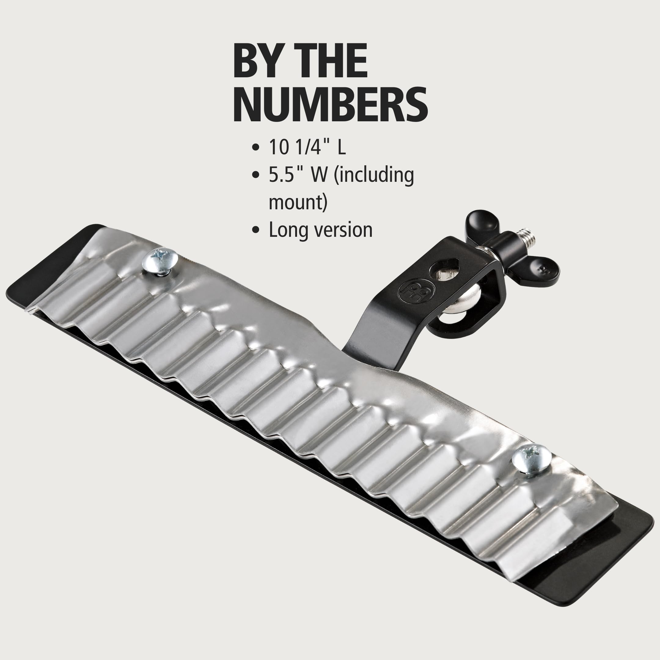 Meinl Percussion Crasher For Percussion Rigs And Drum Set, Large Size Not Made In China Guiro Style Steel Playing Surface And St