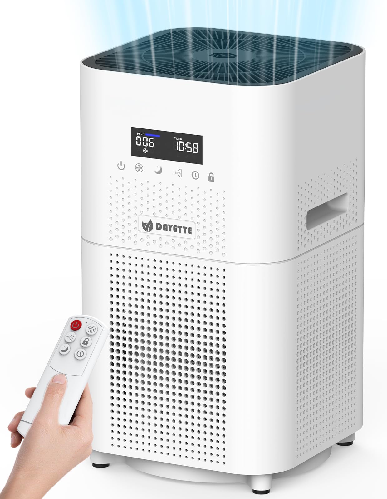 DAYETTE Air Purifiers for Home Large Room up to 3000 Sq Ft, CADR Upgrade to 500 m/h H14 Ture Hepa Air Filter, Air Purifier with