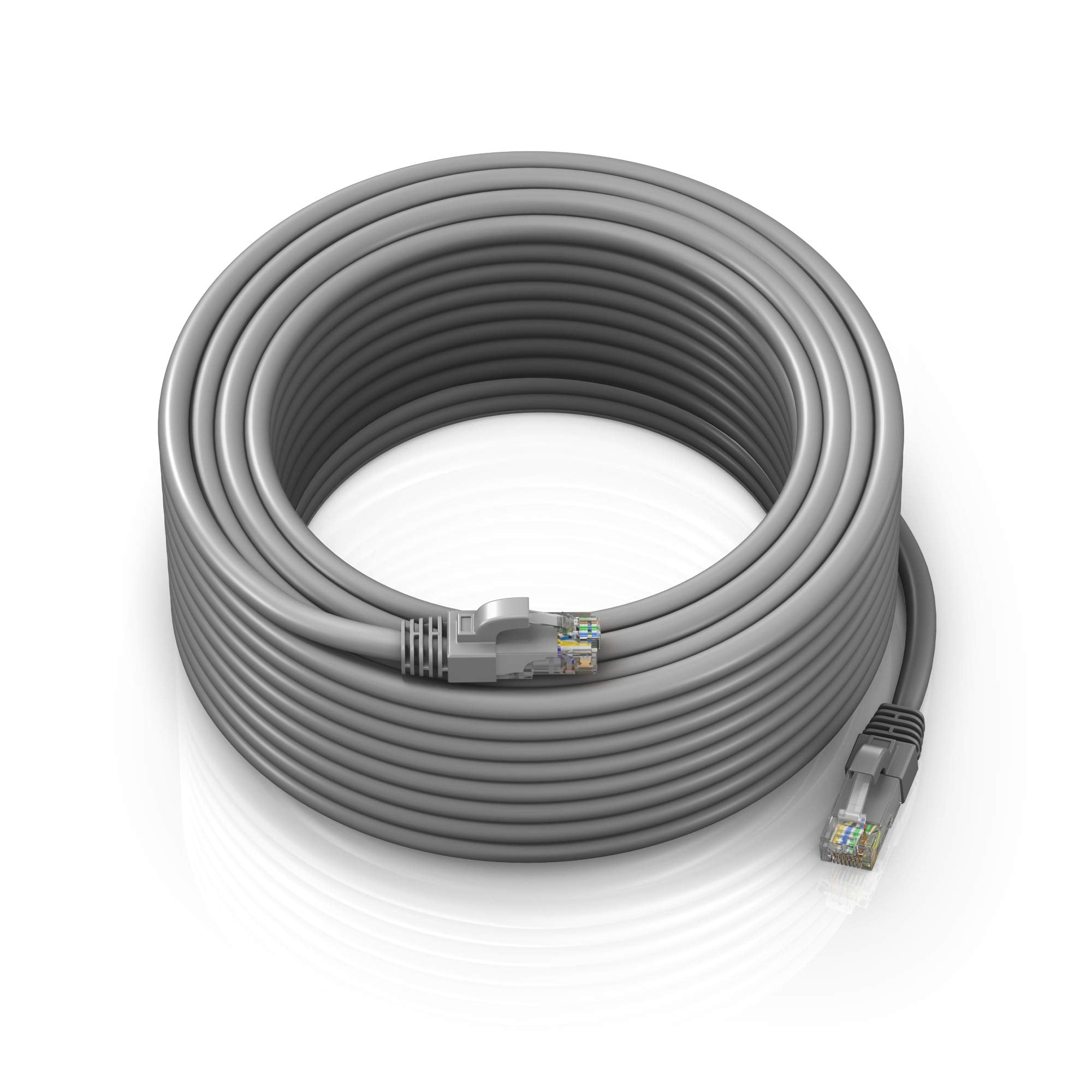 Maximm Cat 6 Ethernet Cable 150 Ft   High Speed Lan Cable, Internet Cable, Patch Cable, And Network Cable   Utp, 10Gbps, 550Mhz Ethernet Cord   Gray