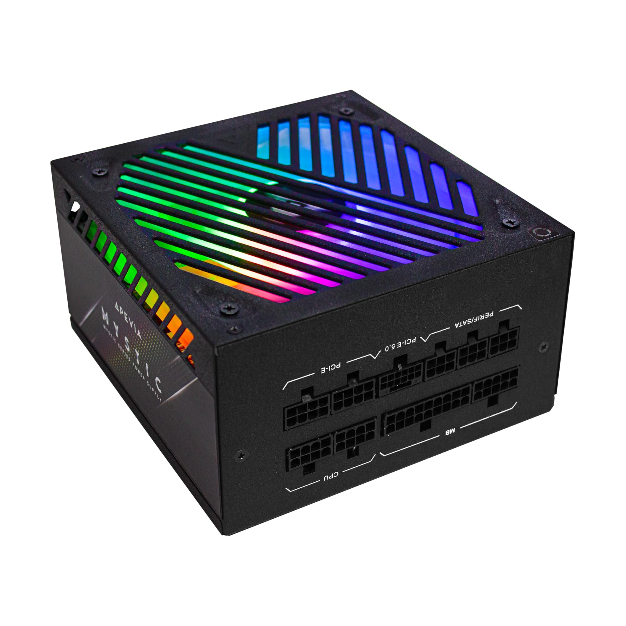 Apevia Atx Mt1200W Mystic 1200W Fully Modular 80+ Platinum Certified, Pcie 5.0 & Atx 3.0 Ready Active Pfc Atx Rgb Gaming Power S