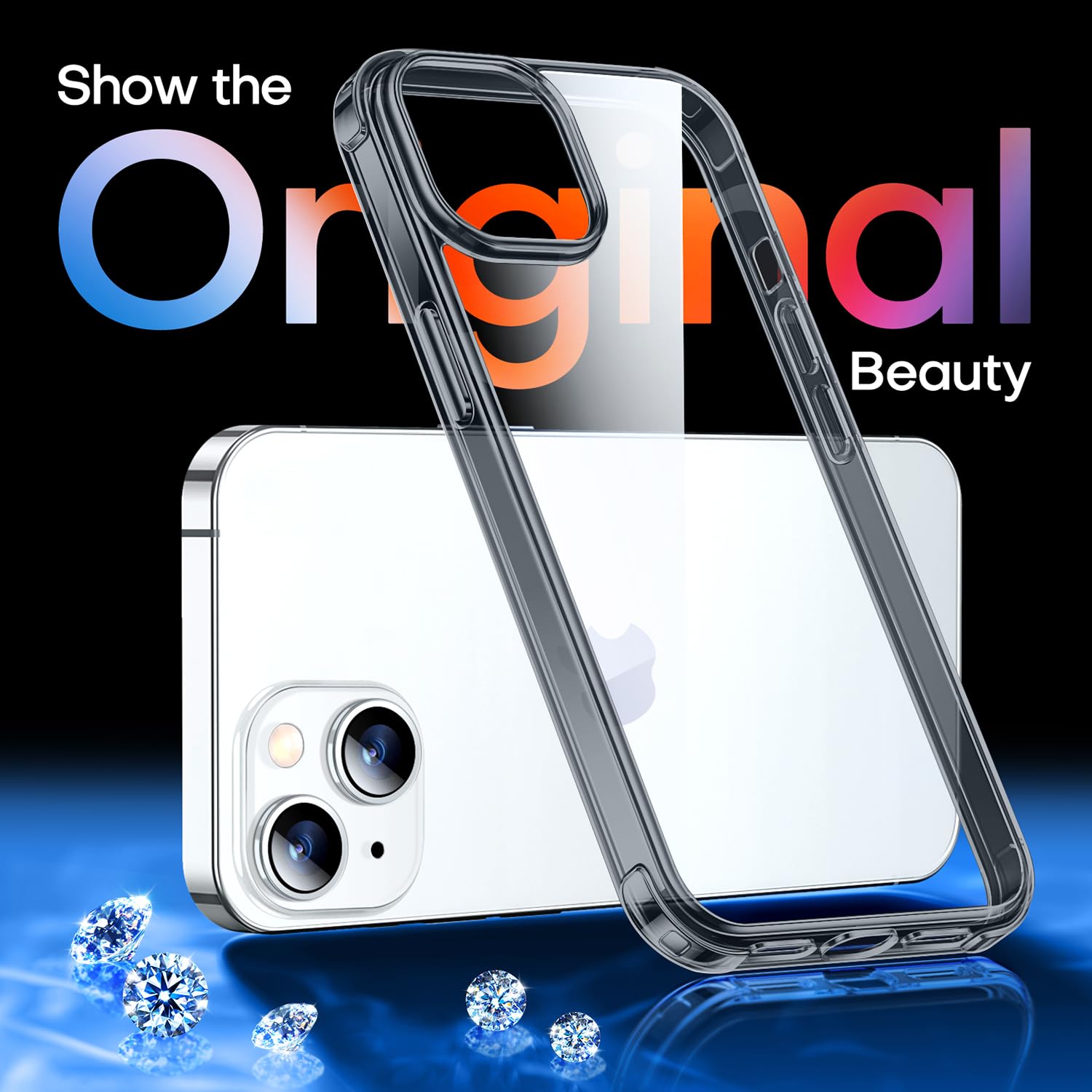 Canshn Clear Designed For Iphone 13 Case And Iphone 14 Case, [3.0Mm Raised Airbags][Not Yellowing] Shockproof Protective Phone C