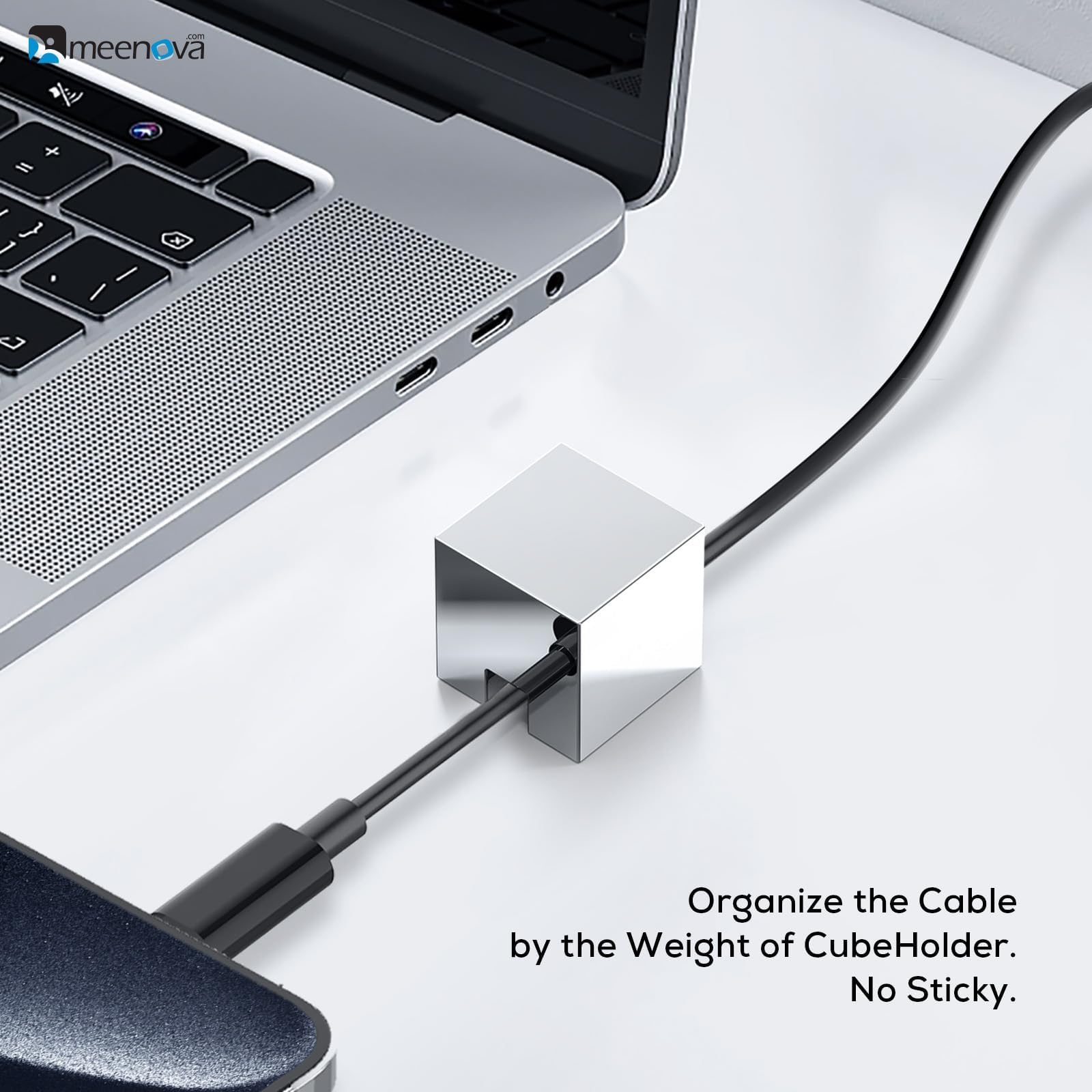 Meenova Cord Organizer 304 Stainless Steel Cable Holder, Cable Management Aesthetic Cute Desk Accessories, Office Computer Desk