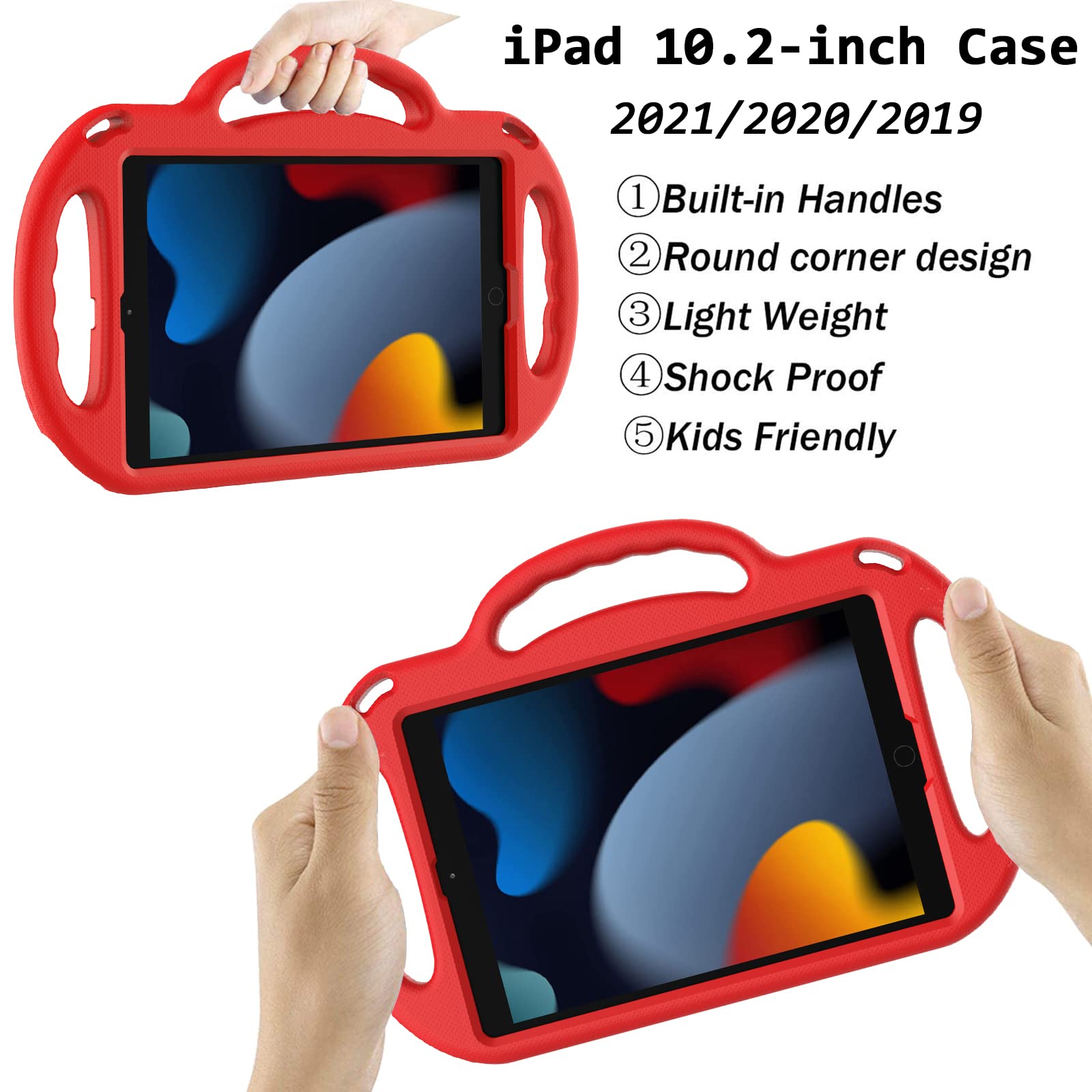 Ltrop New Ipad 9Th Generation Case 2021, Ipad 10.2 Case, Ipad 8Th/7Th Generation Case For Kids, Shockproof Handle Stand Shoulder