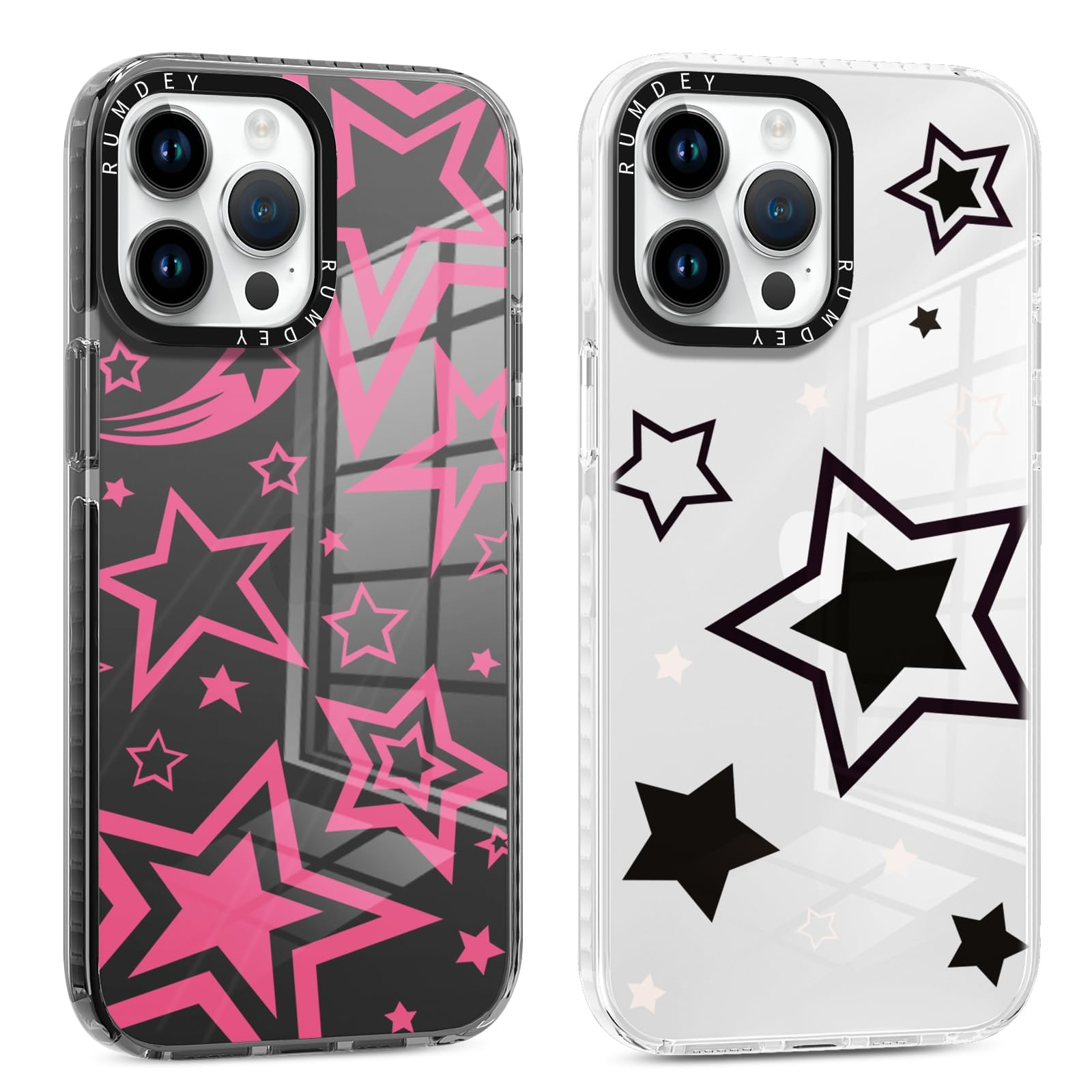 Rumdey 2 Pack Cute Stars Phone Case For Iphone 11 Pro Max, Soft Slim Fashion Protective Phone Cover For Women Girly, Shockproof
