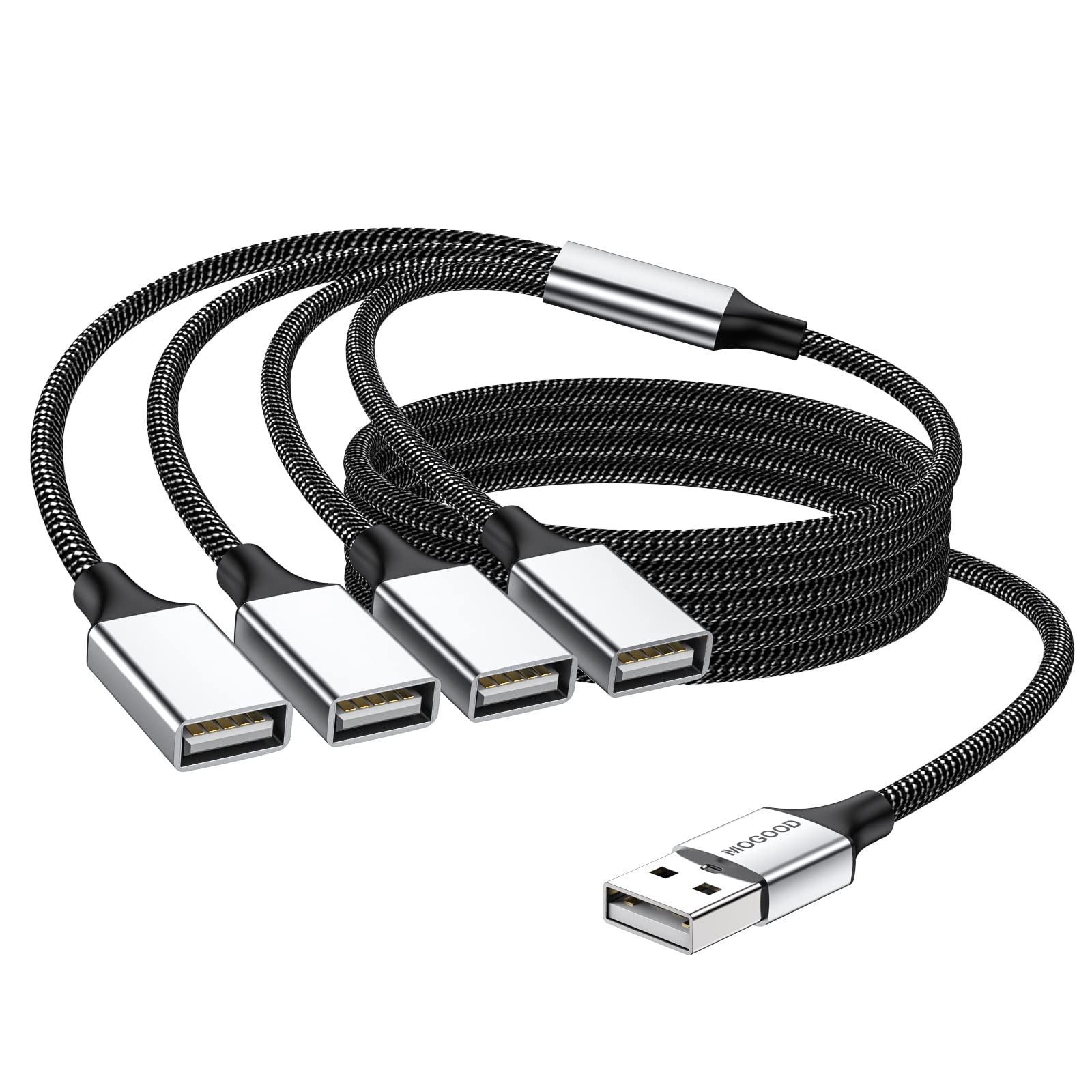 Mogood 4 In 1 Usb Splitter Cable,Usb To Usb Cable Adapter,Usb To 4 Usb Adapter,Splitter 4 Usb Cable,Usb Power Split Adapter For Data Charging Power Adapter For Mac,Car, Xbox One, Ps4, Ps5, Pc