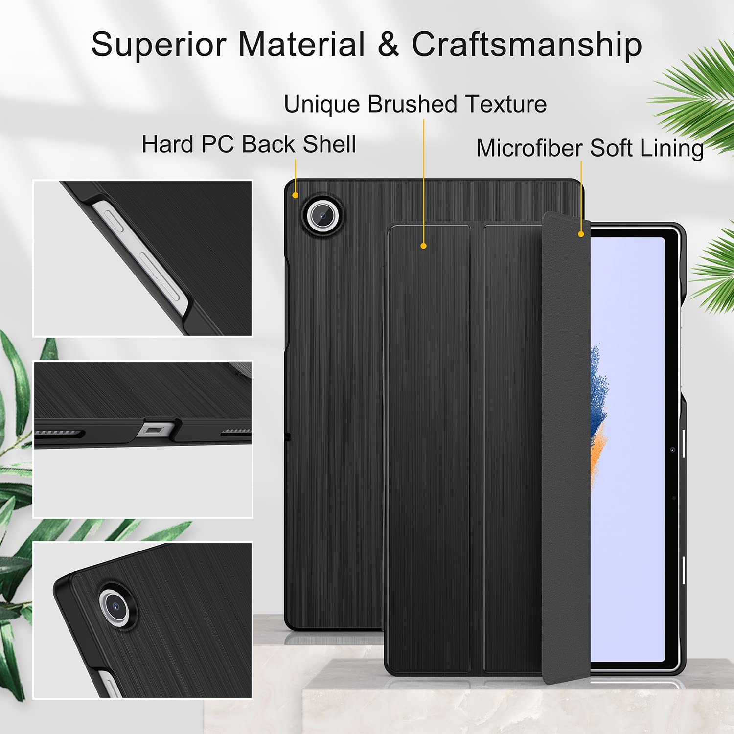 Soke Case For Samsung Galaxy Tab A8 10.5 Inch 2022 Model (Sm X200/X205/X207), Slim Trifold Stand & Lightweight Protective Hard P