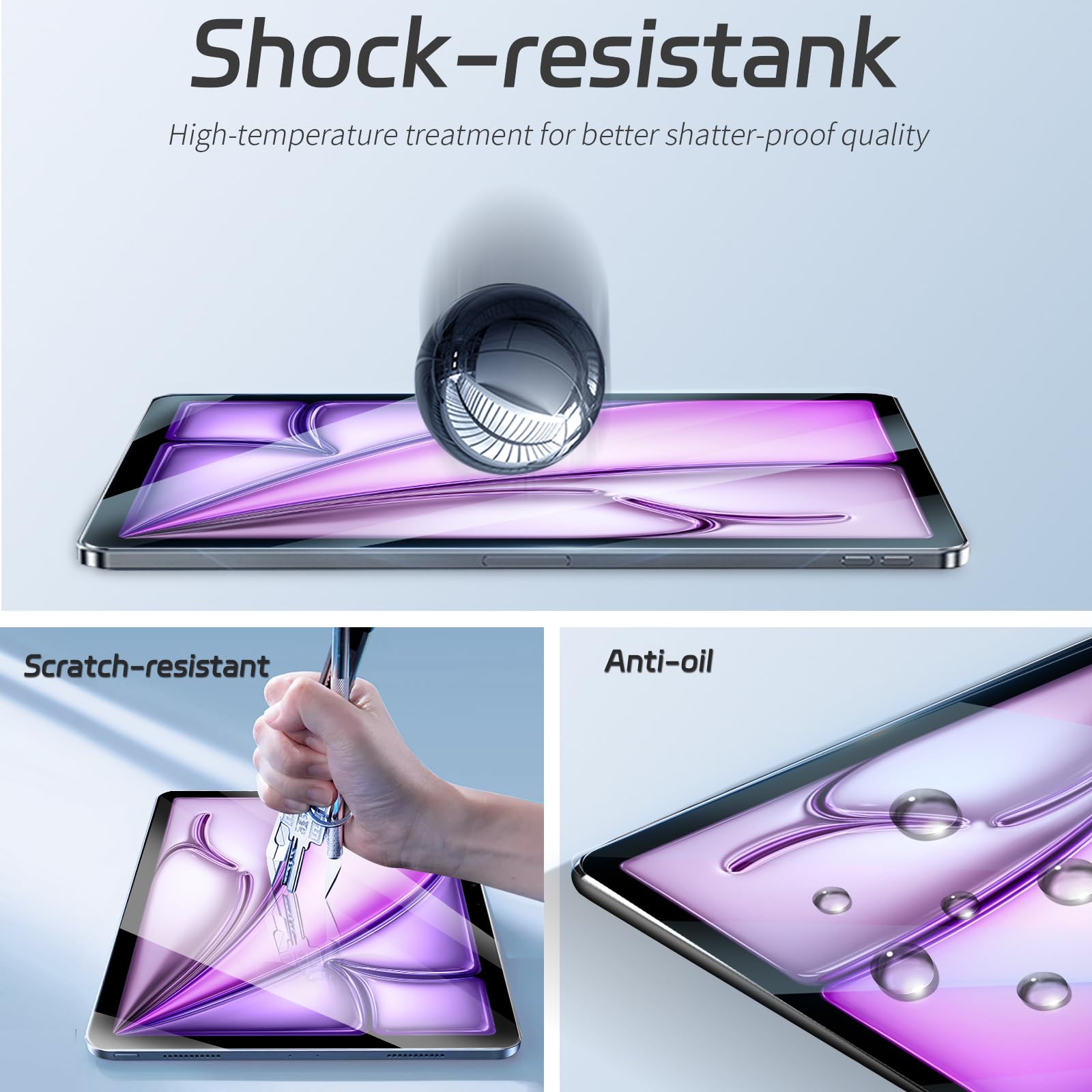 Zenrich [2Pack Ipad Air 6Th Gen 13 Inch Screen Protector With Anti Blue Light, Ipad Air 13'' M2 2024 Tempered Glass Screen Prote