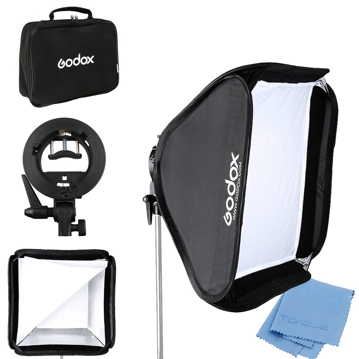 Godox 24''X 24'' 60Cmx60Cm Foldable Universal Softbox With S Style Speedlite Bracket For Flash Bowens Elinchrom Mount Accessorie