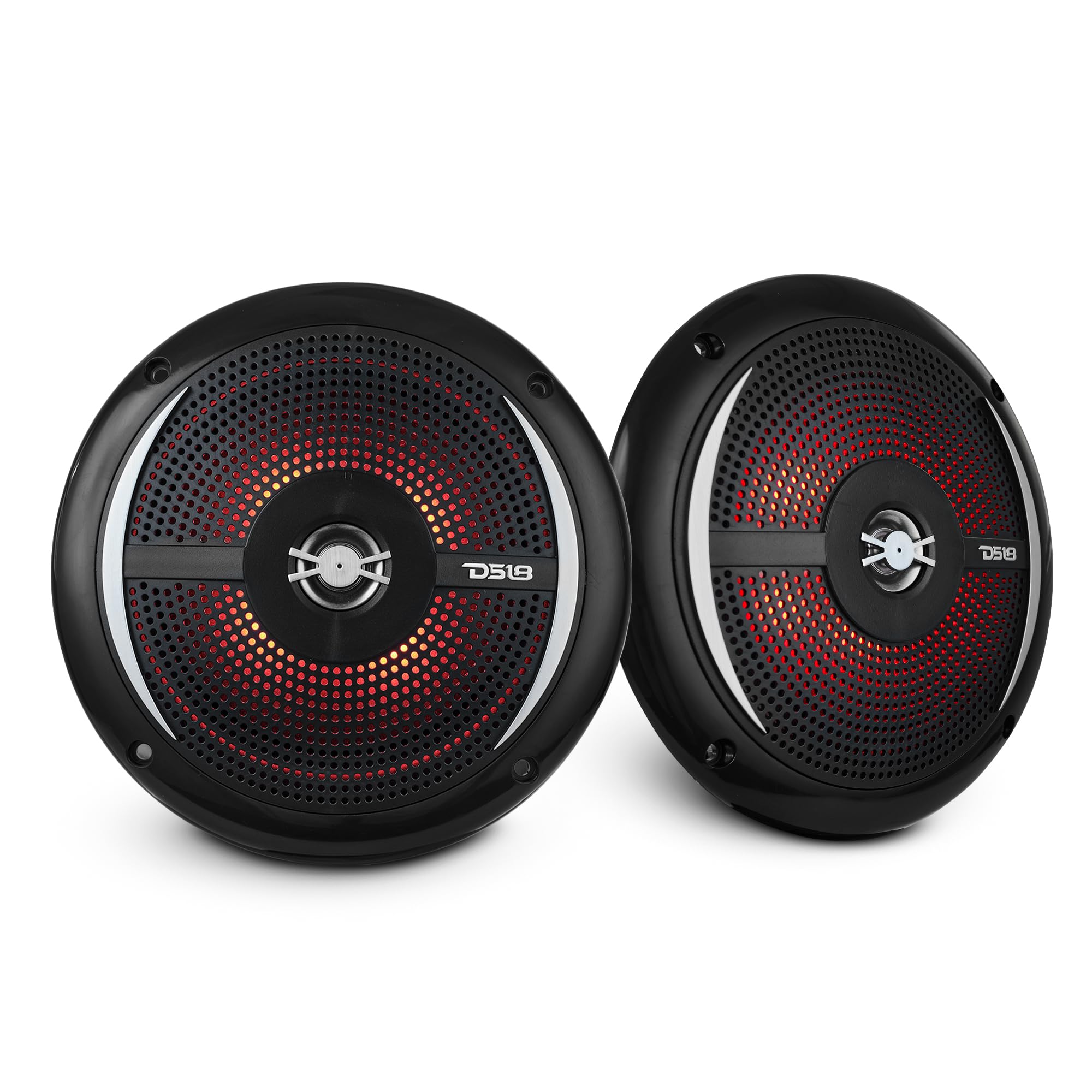 DS18 NXL-6SL/BK Marine Slim Speaker 6.5 2-Way 100 Watts Max 25 Watts RMS 4 Ohms 100% UV Stable IP65 Marine Grade - Integrated RG