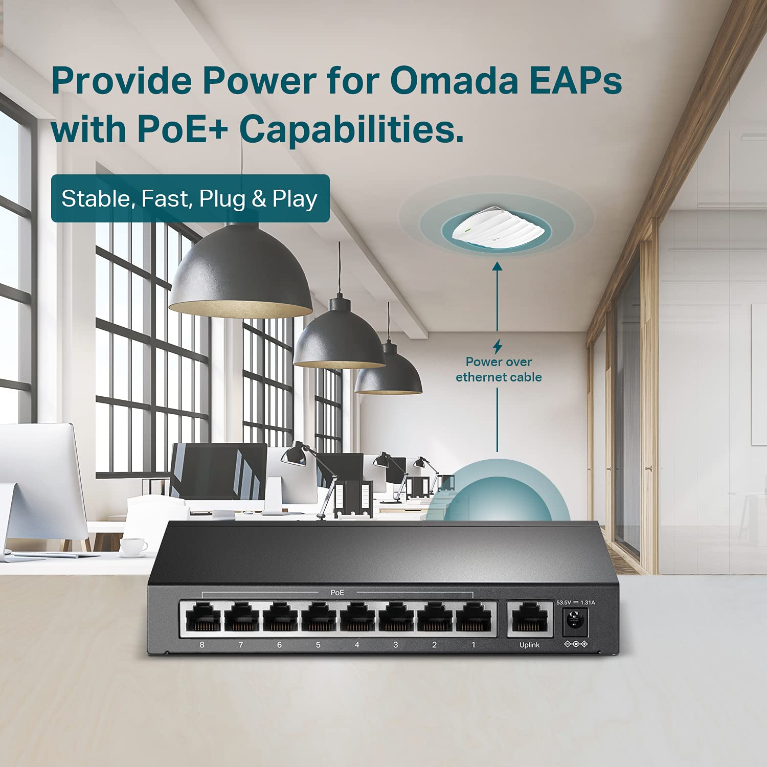 Tp-Link 9 Port Fast Ethernet 10/100Mbps Poe Switch 8 Poe+ Ports @65W Sturdy Metal W/Shielded Ports Protection Extend Mode Priori