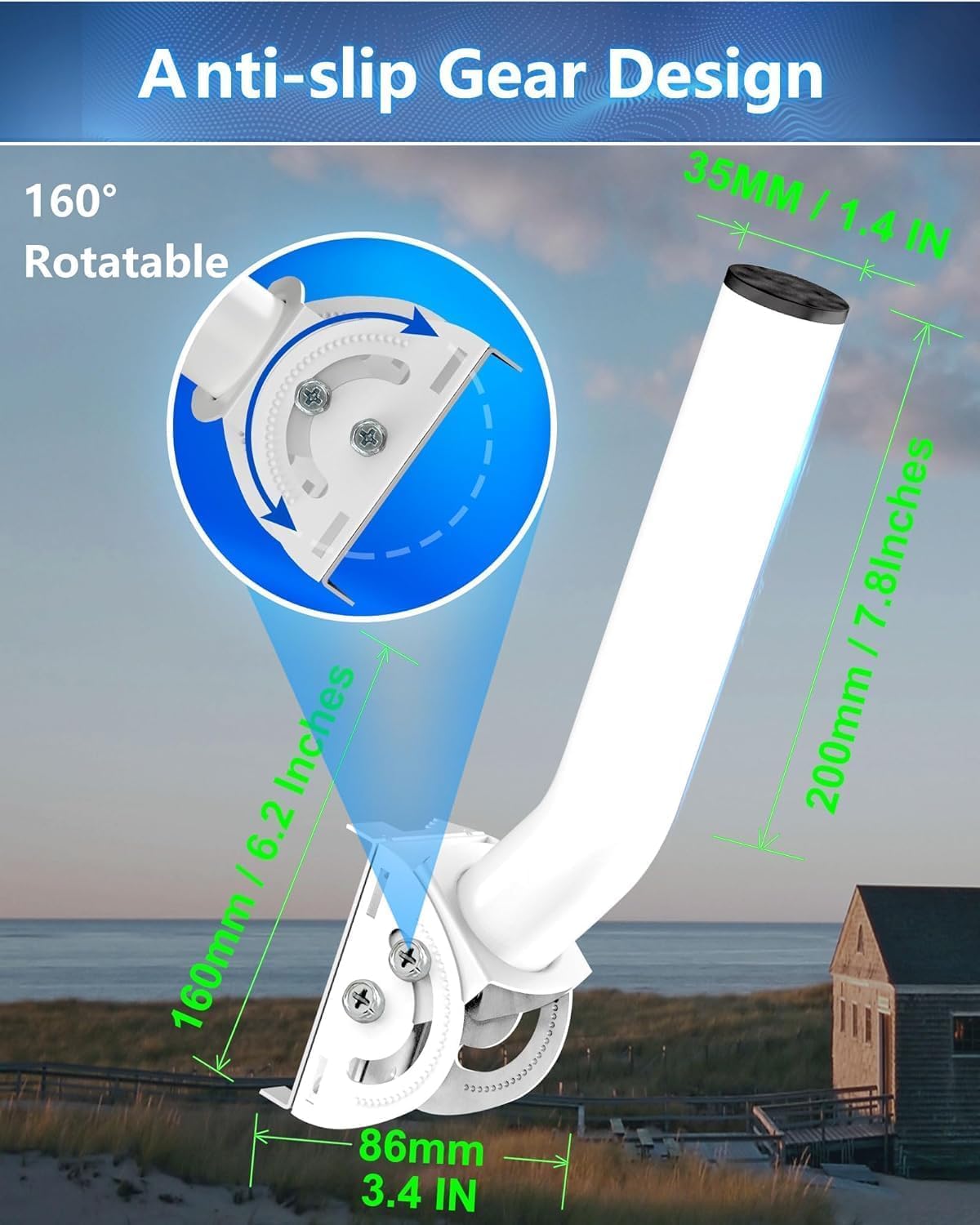 Universal Antenna Mount, 160 Adjustable 12'' Adjustable Pole And Wall Mounting Bracket Kit For Wireless Bridges, Ap, Access Poin