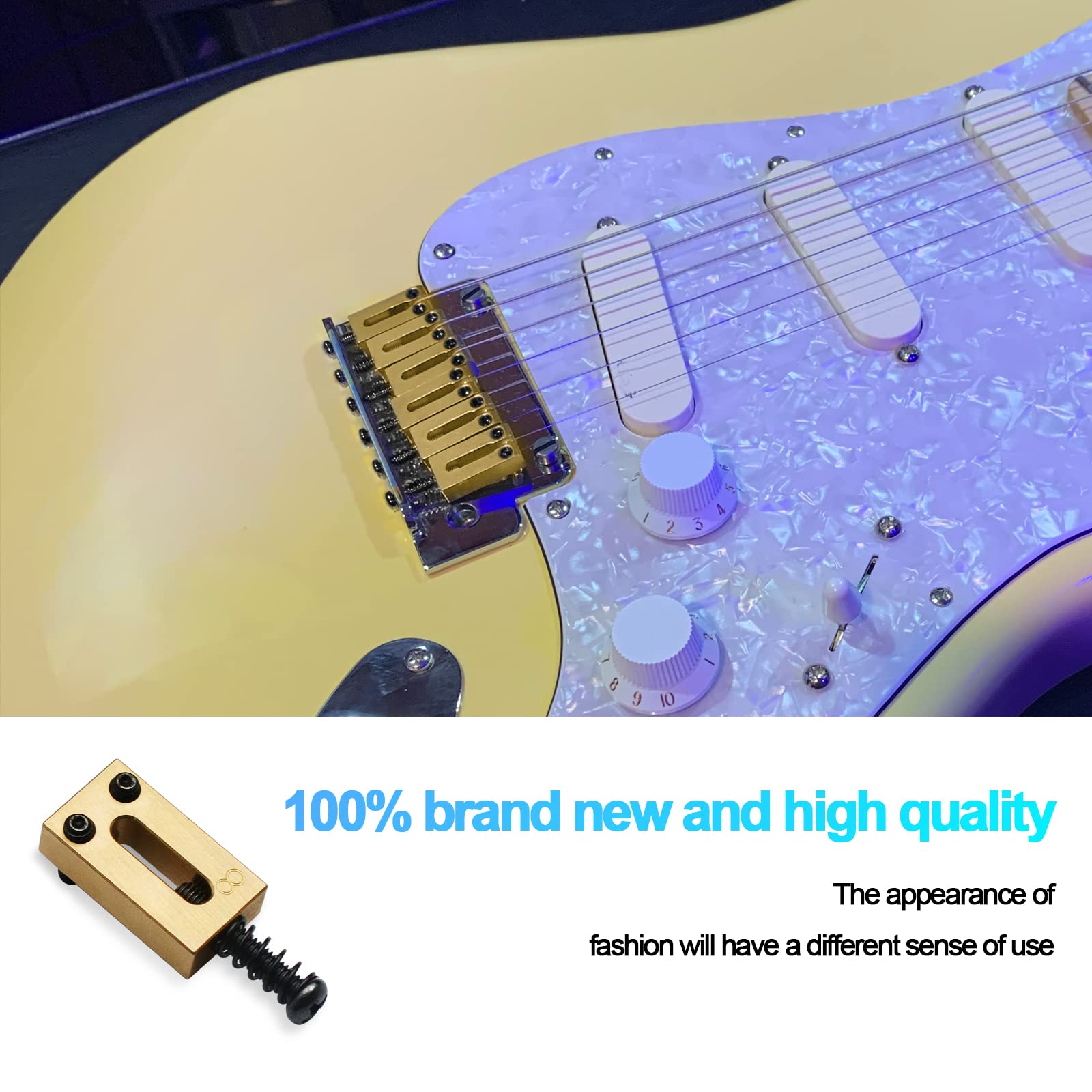 Saphue Brass Saddle 6Pcs/Lot Pure Brass Flat Top Guitar Bridge Saddles 10.8Mm For Fender Stratocaster Or Telecaster