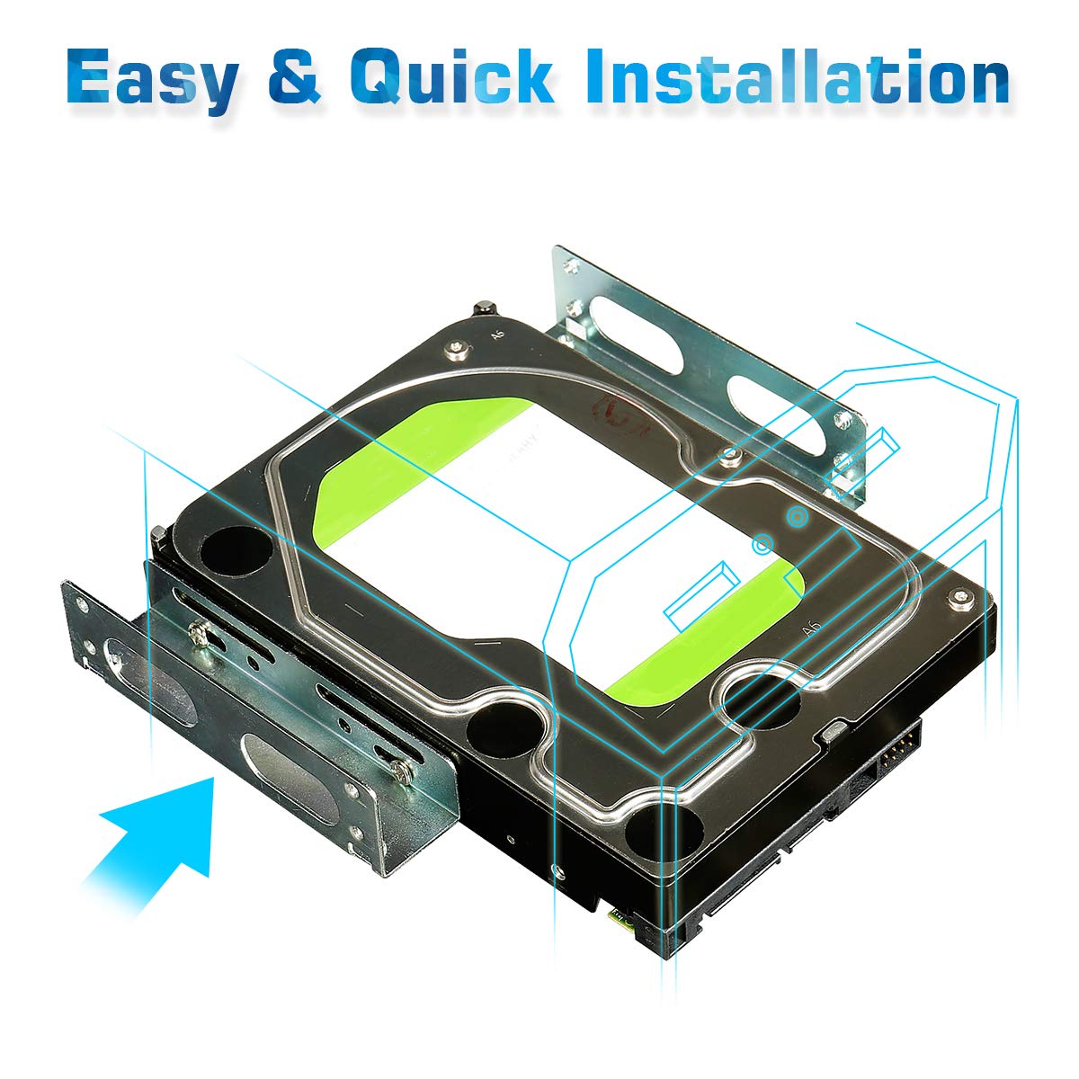 Hdd Hard Drive Metal Mounting Bracket Adapter, Convert Any 3.5 In Hdd Into One 5.25 In Drive Bay(1X3.5 To 5.25 In)