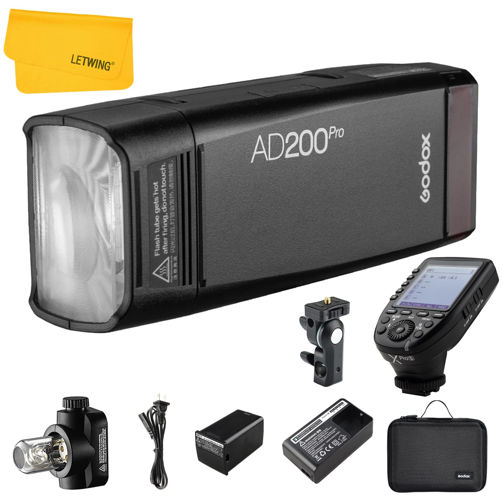 Godox Ad200 Pro Ad200Pro Pocket Flash Strobe, 200W Strobe Flash Monolight Hss 1/8000S Ttl Speedlite, Powerful Li Ion Battery, Wi