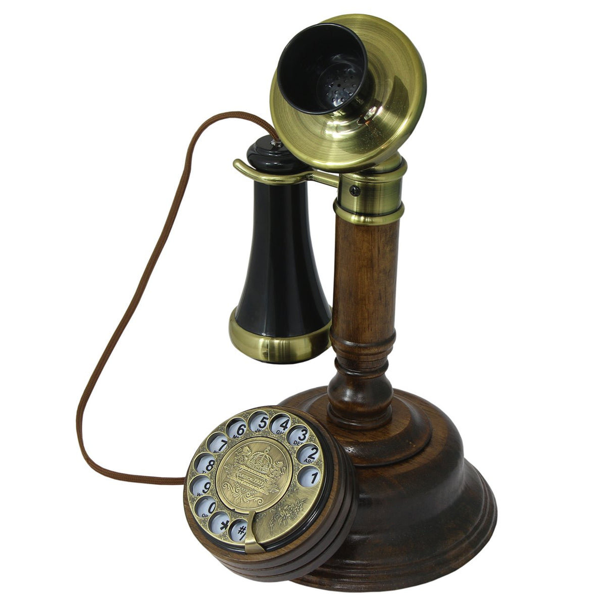 Opis 1921 Cable C: The Wood Candlestick Retro Telephone/Antique Phone/Old Phone/Retro Phone/Rotary Telephone/Vintage Phone/Vinta