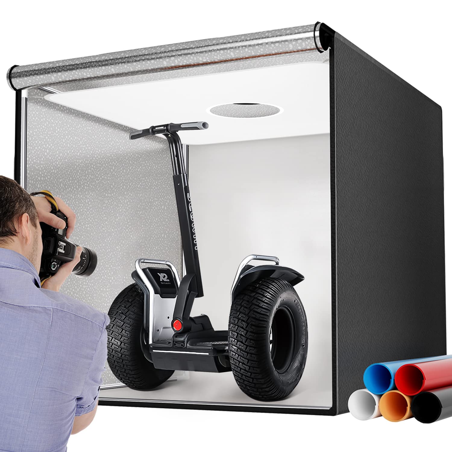 Takerers Photo Studio Light Box,39X39 Inch/100X100Cm 210 Led Professional Photo Background Shooting Tent With 3 Stepless Dimming