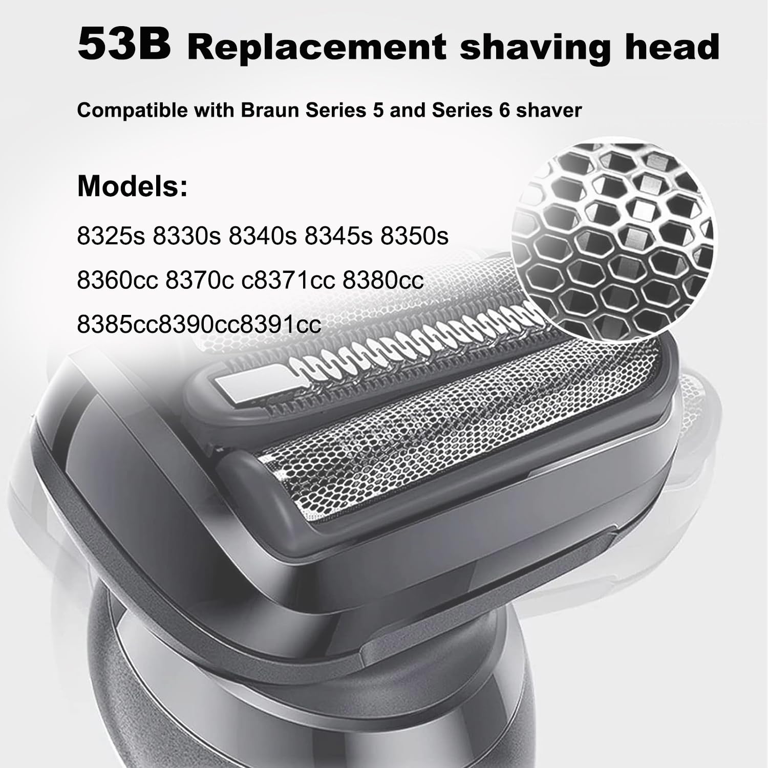 53B Series 5 Replacement Shaver Head Compatible With Braun S5 Replacement Head,53B Blades For Braun Series 5/Series 6 Electric R