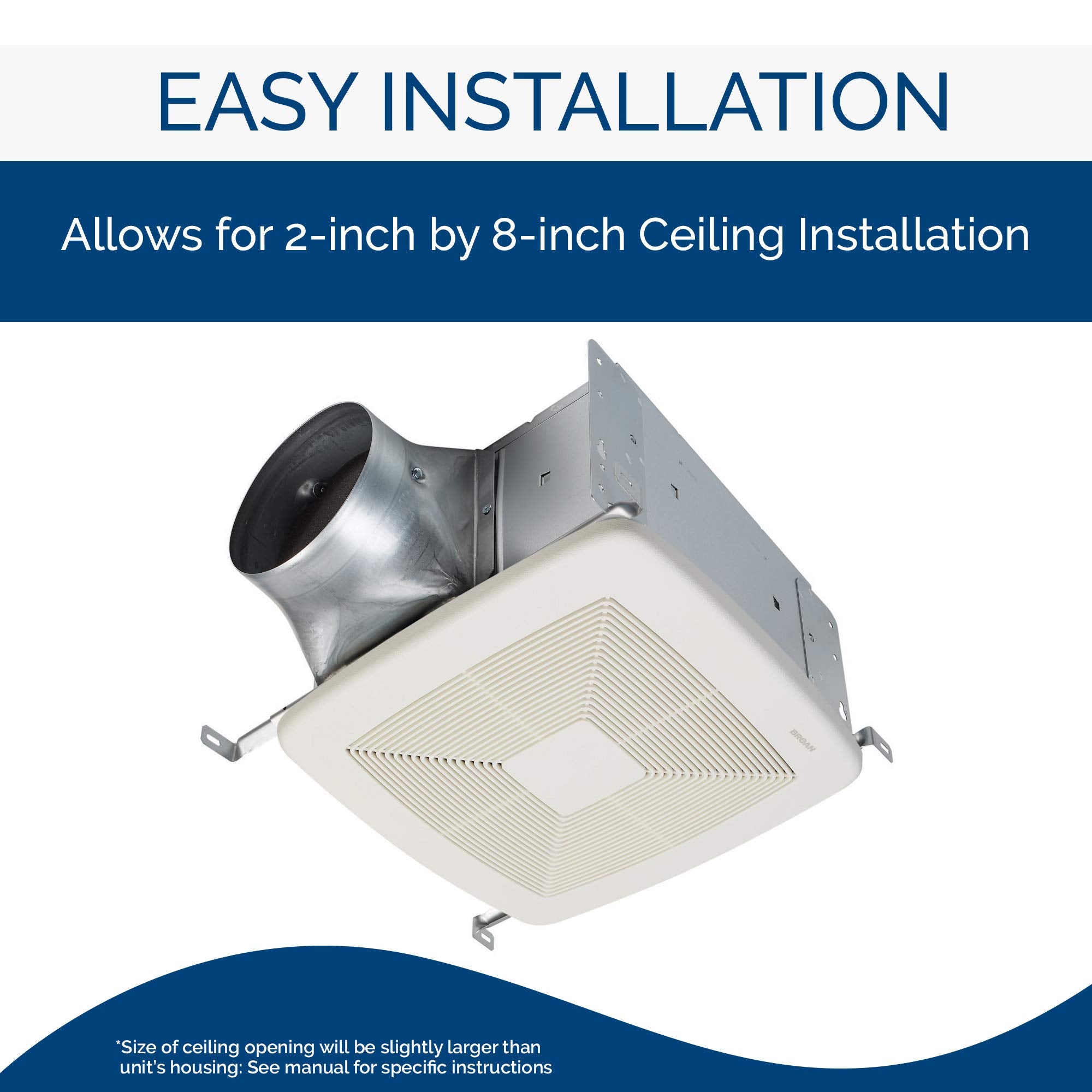 Broan Nutone Qtxe110150Dc Bathroom Ventilation, Energy Star Certified, 110 130 150 Cfm Bath Fan, White