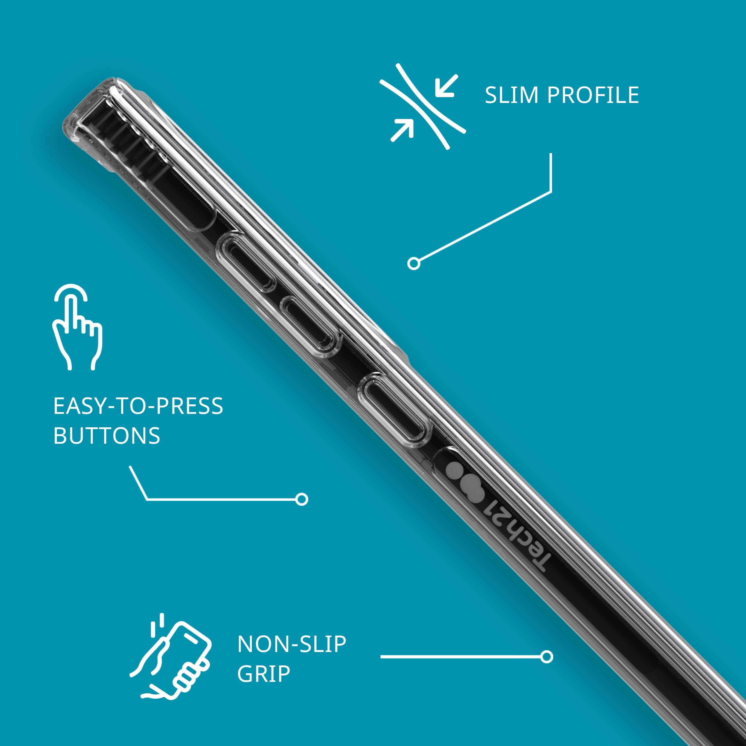 Tech21 Evo Clear For Samsung Galaxy S23 Ultra   Anti Yellowing Scratch Resistant With 12Ft Drop Protection Clear Phone Case