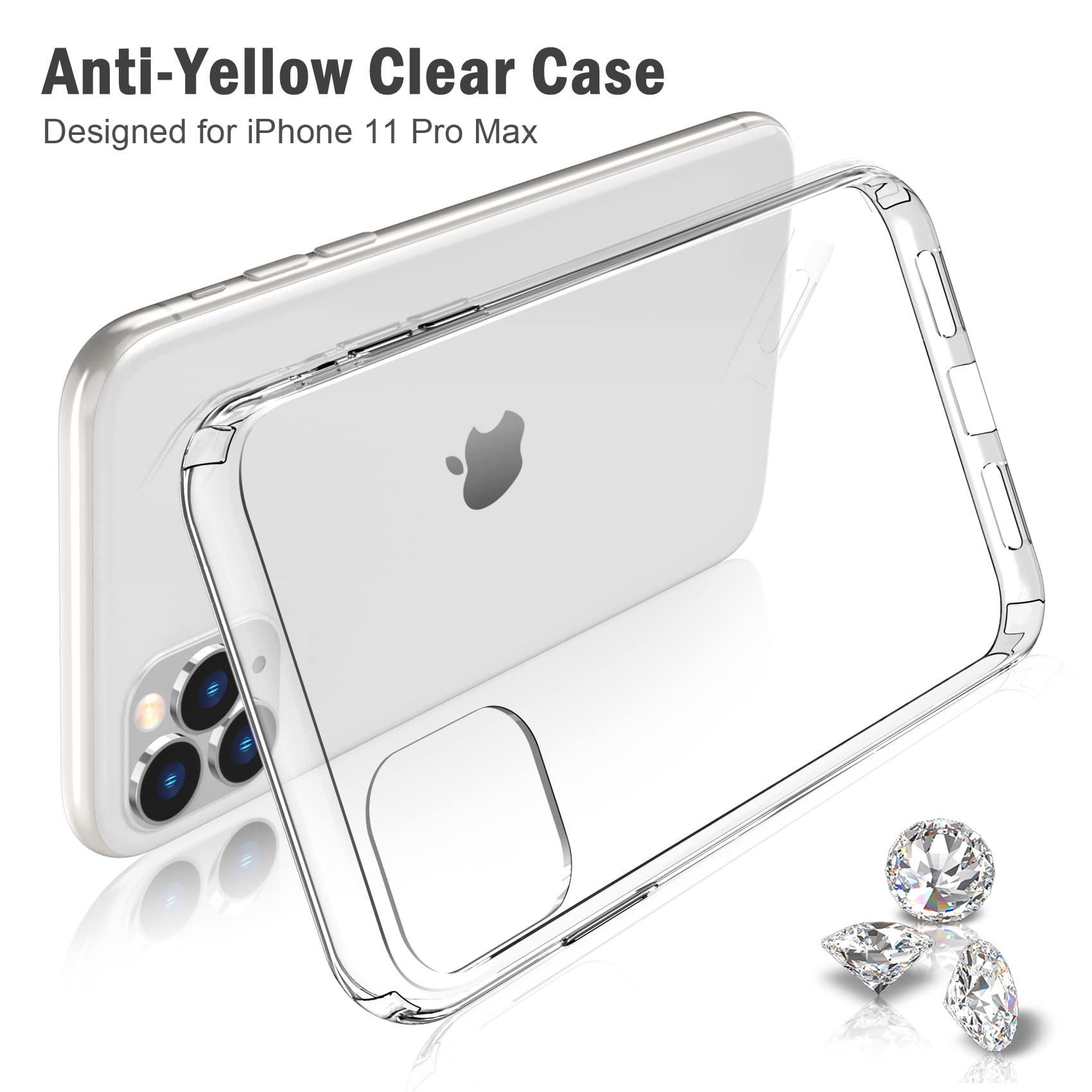 JJGoo iPhone 11 Pro Max Shockproof Slim Phone Case TPU Clear 6.5 inch