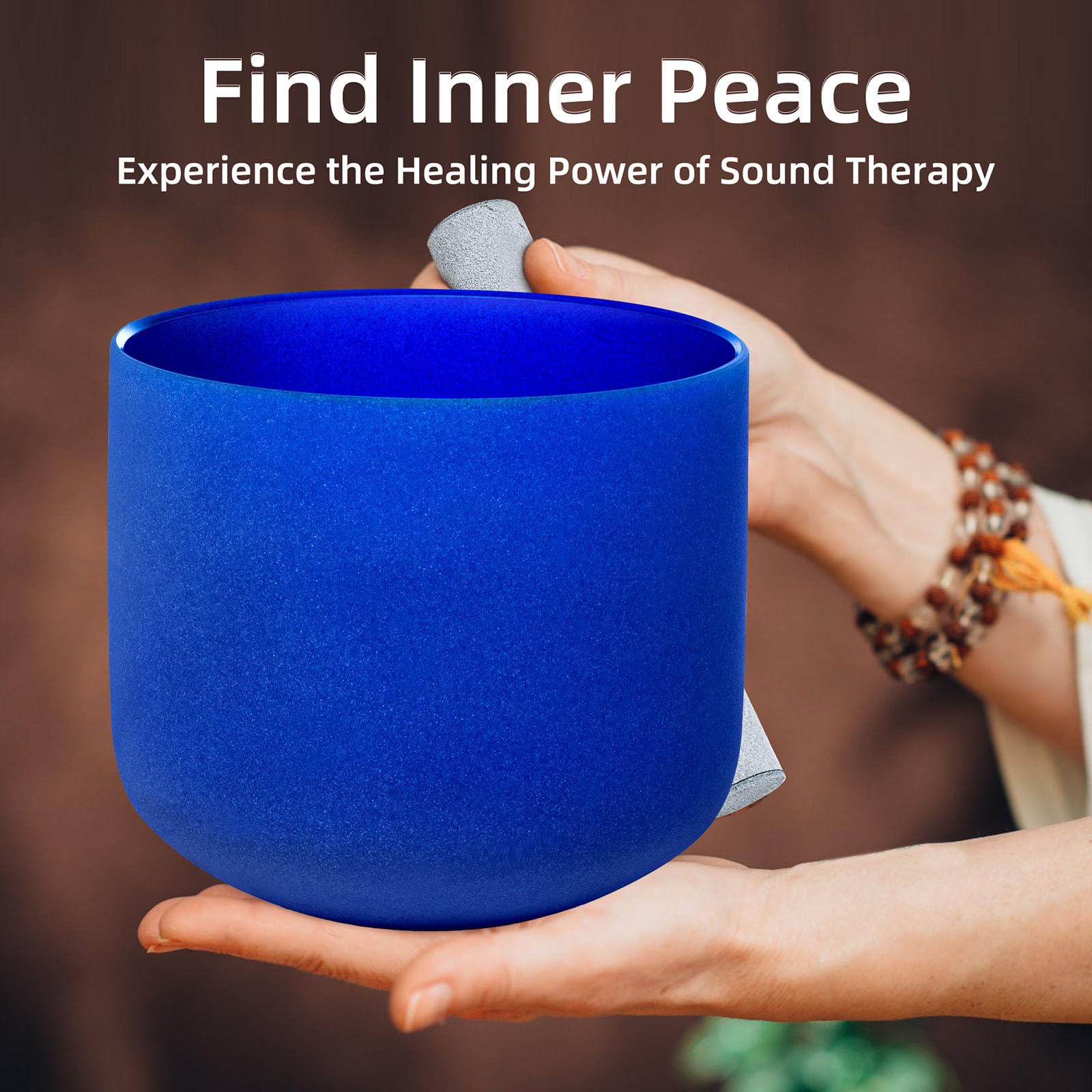 Calm Clang 8 Inch Ingio A Note 432Hz Third Eye Chakra Crystal Singing Bowl Healing With Carrying Case And Rubber Mallet Suede St