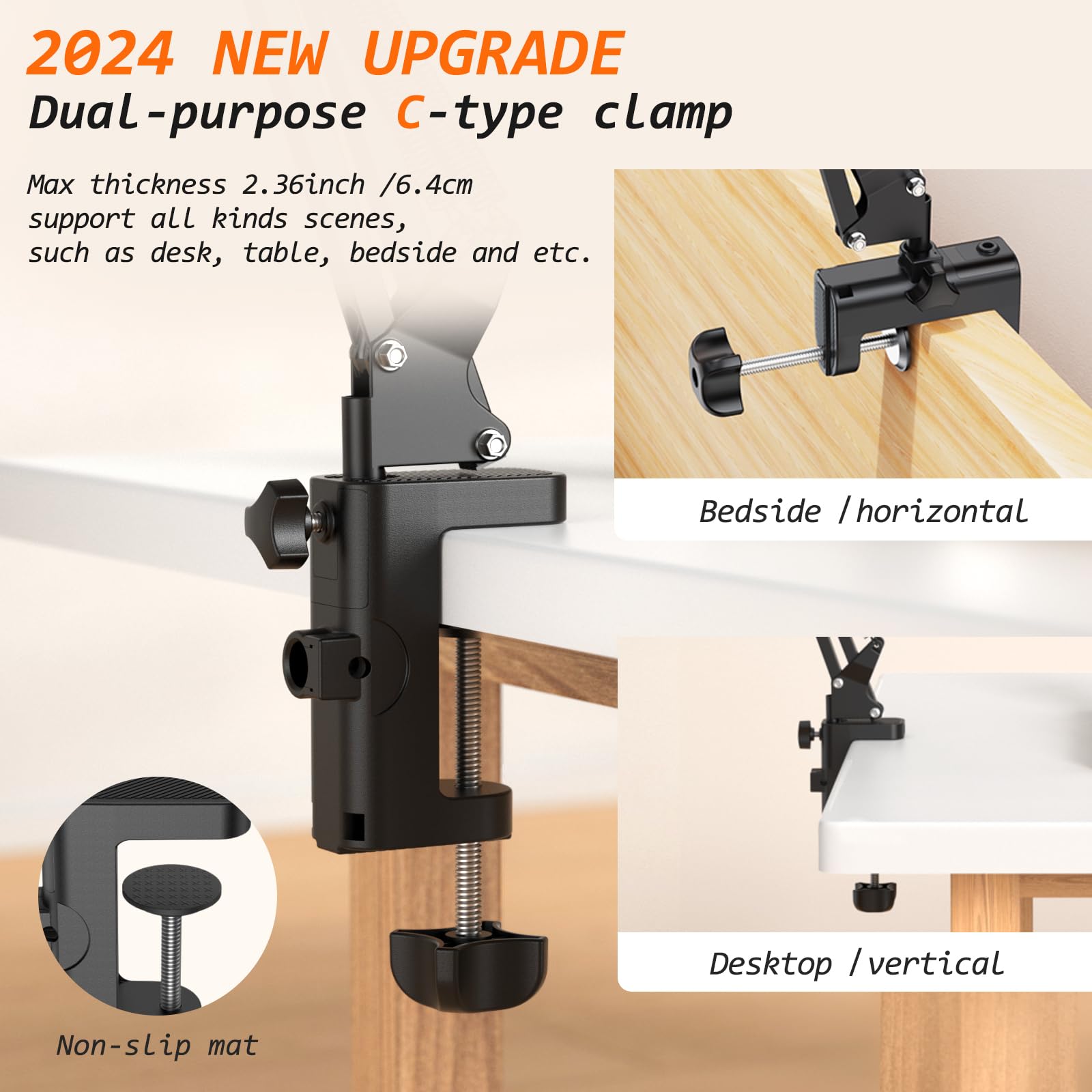 Vrig Magnetic Phone Holder Mount For Desk,Magsafe Flexible Overhead Phone Mount Stand,360 Free Adjustable Long Arm Cell Phone St