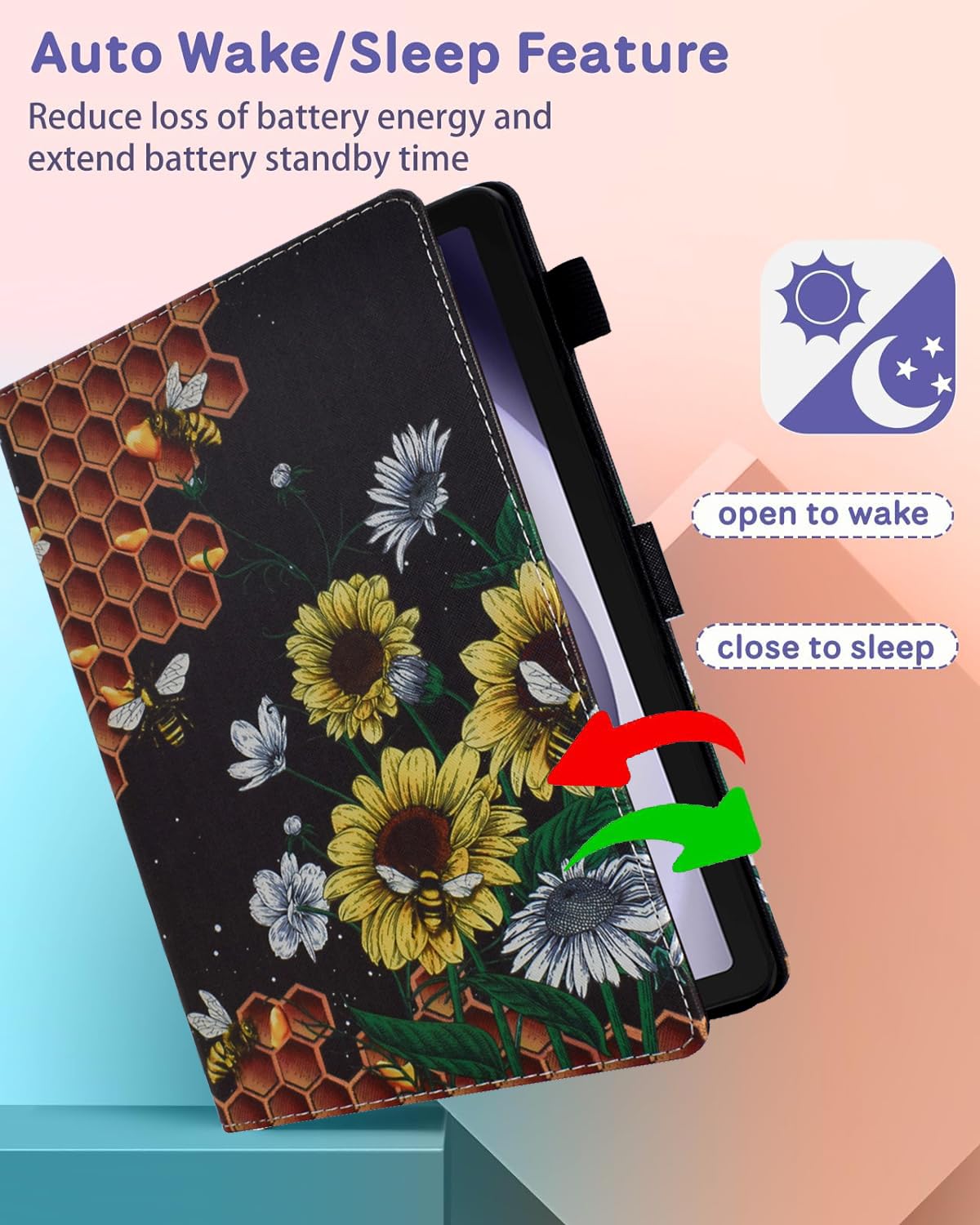 Case For Galaxy Tab A9+/A9 Plus 11 Inch 2024 (Sm X210/X216/X218), Funut Pu Leather Folio Cover Multi Angle Stand With Auto Wake/