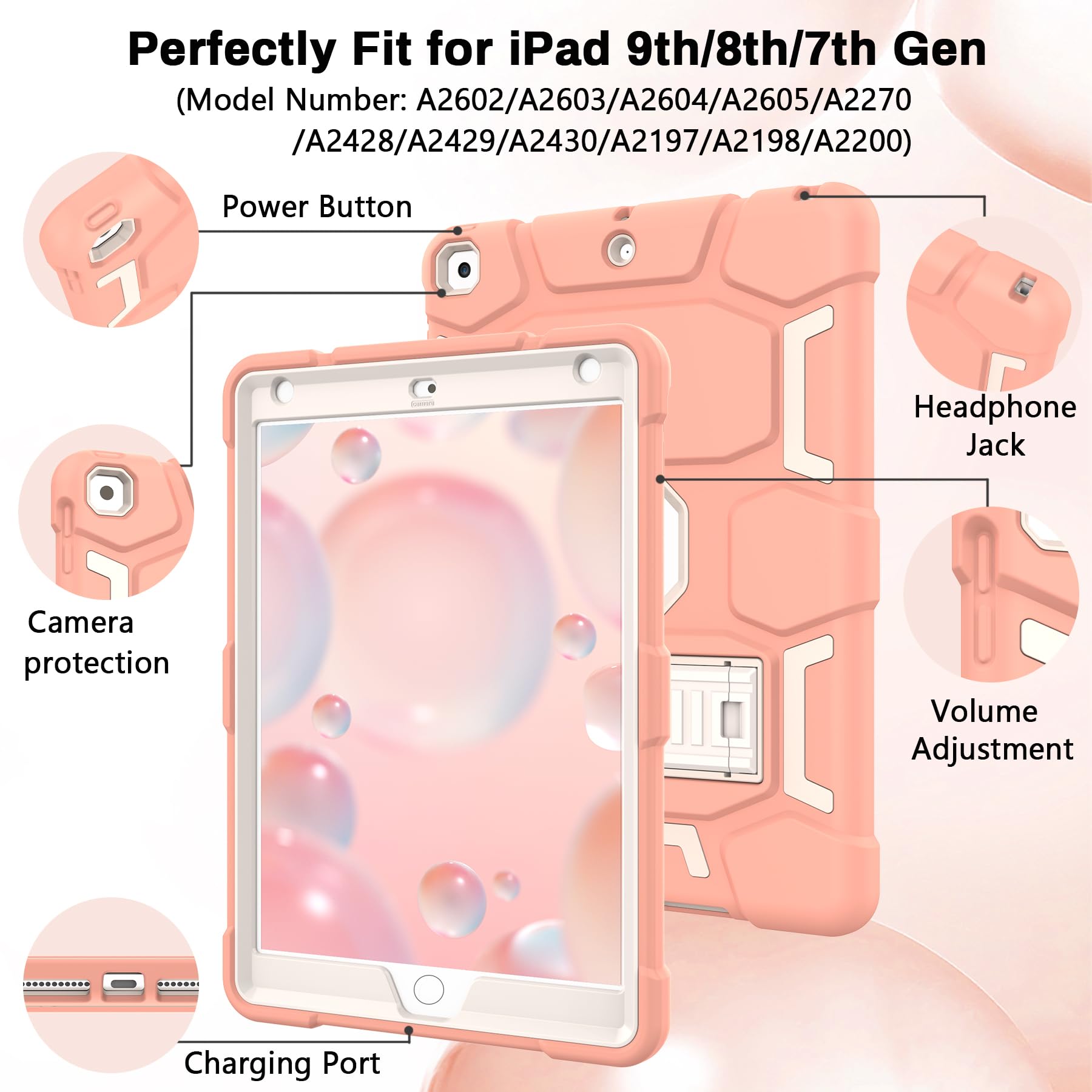 Ccmao Ipad 9Th Generation Case, Ipad 8Th/7Th Generation Case, Ipad 10.2 Inch 2021/2020/2019 Case, Heavy Duty Shockproof Fashion