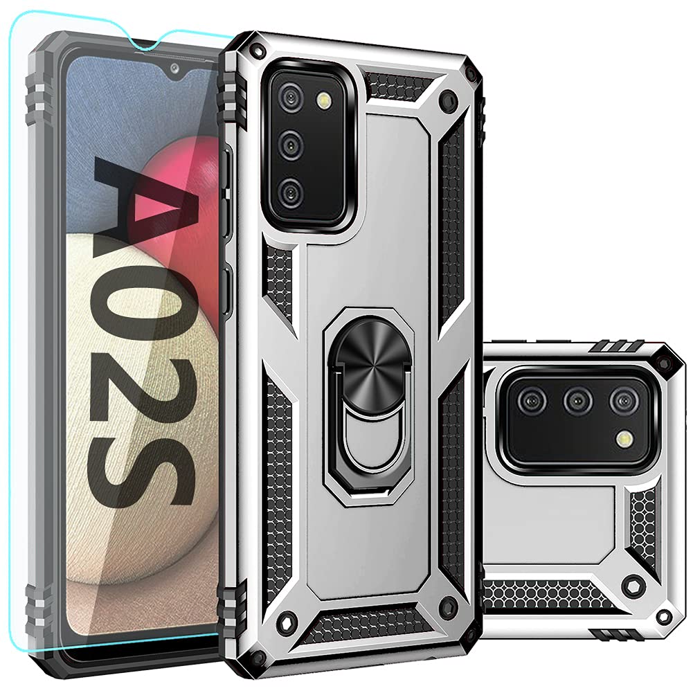Sktgslamy For Samsung Galaxy A02S Phone Case,With Screen Protector,[Military Grade] 16Ft. Drop Tested Cover With Magnetic Kickst