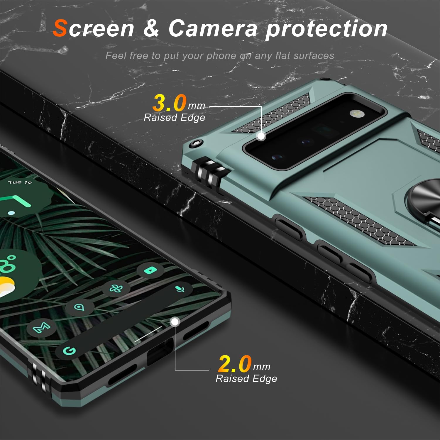 Lumarke For Google Pixel 6 Pro Case With Screen Protector,Pass 16Ft. Drop Tested Military Grade Protective Phone Cover With Magn