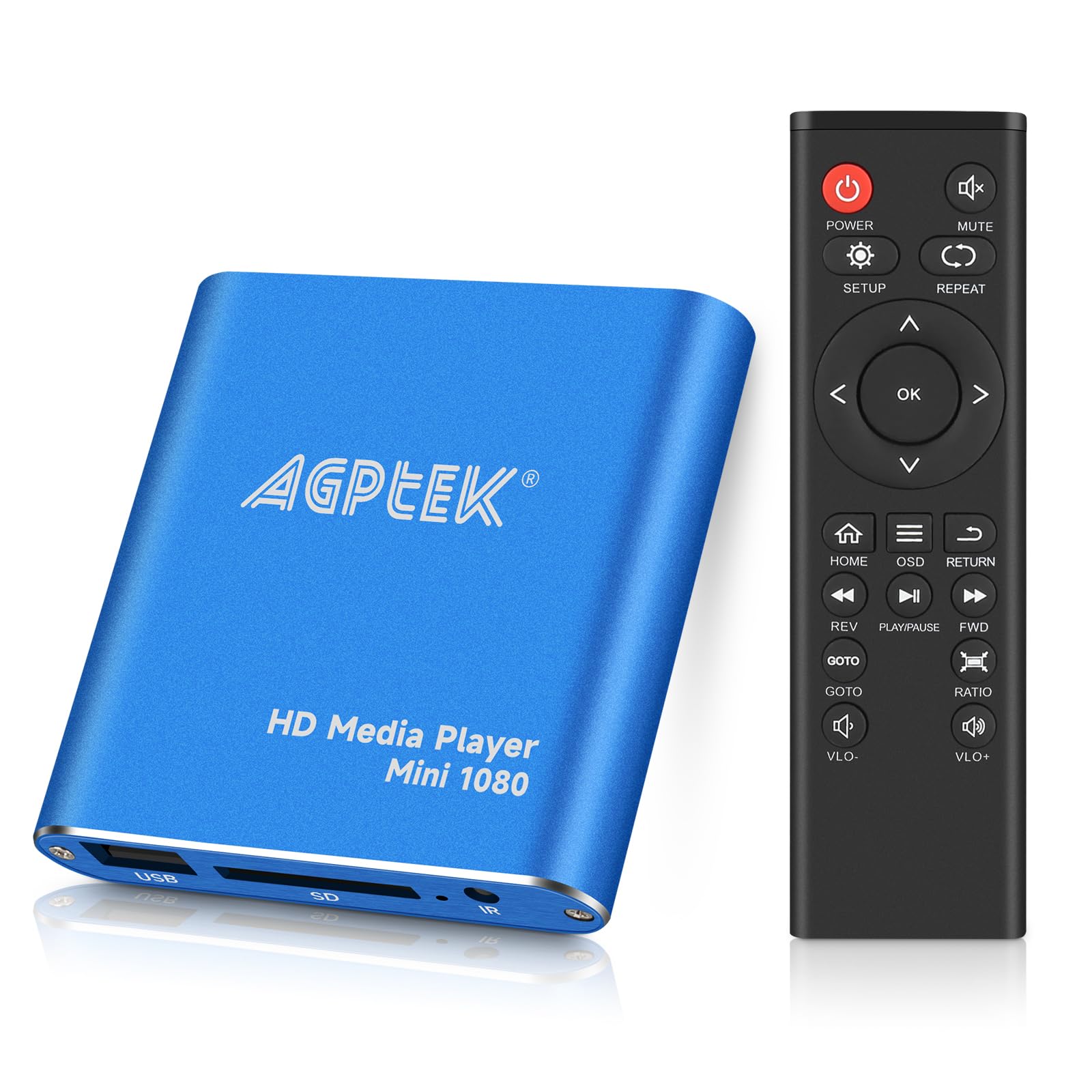 Hdmi Media Player, Blue Mini 1080P Full Hd Ultra Hdmi Mp4 Player For  Mkv/Rm/ Mp4 / Avi Etc  Hdd Usb Flash Drive/Hdd And Sd Card