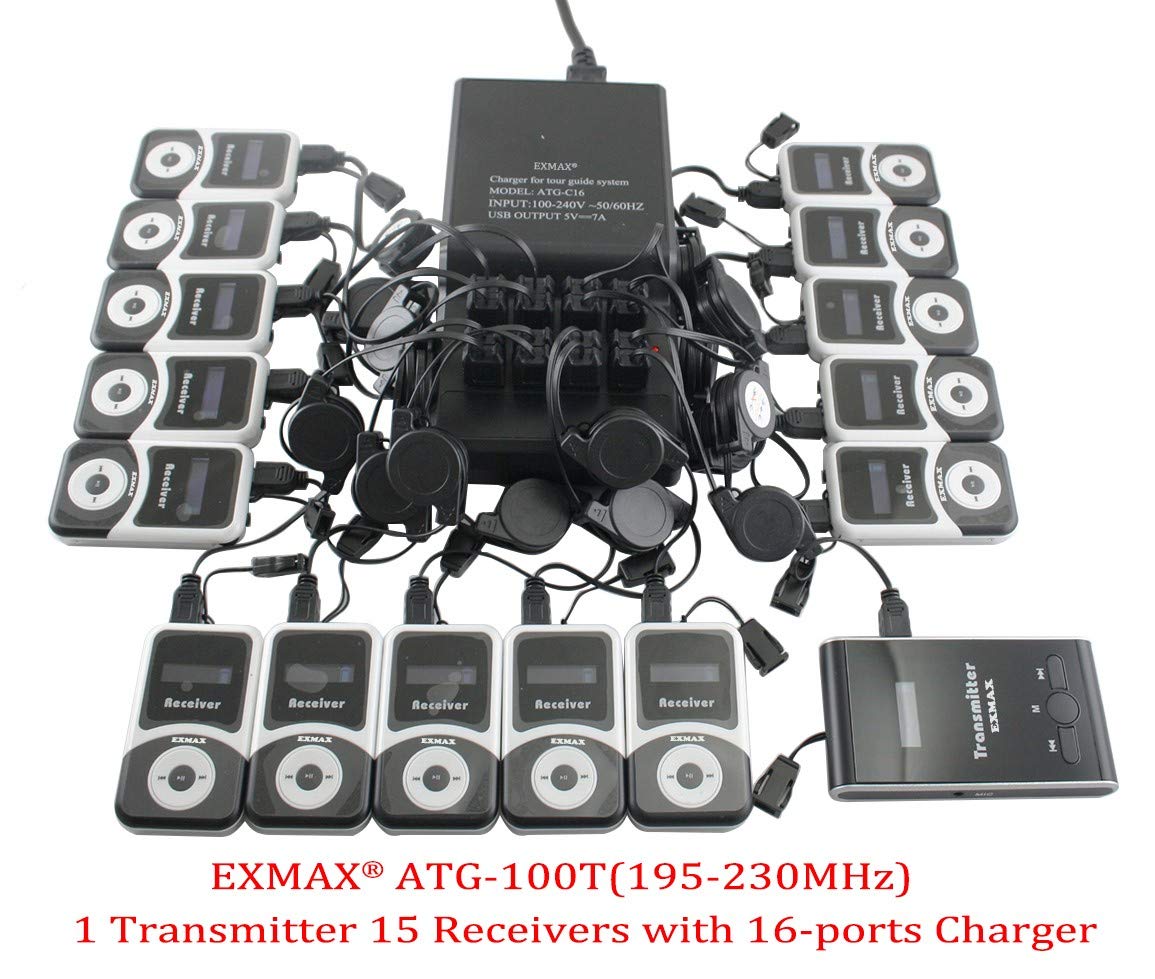 Exmax Atg 100T 195Mhz Wireless Tour Guide System Simultaneous Translation Interpreting Equipment For Church Translator In Your E