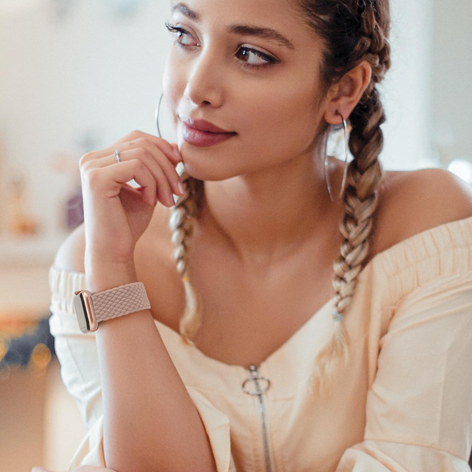 Braided Solo Loop For Apple Watch Band 40Mm 42Mm 41Mm 38Mm 44Mm 46Mm 45Mm Ultra/2 49Mm Men/Women,Stretchy Nylon Sport Wristband