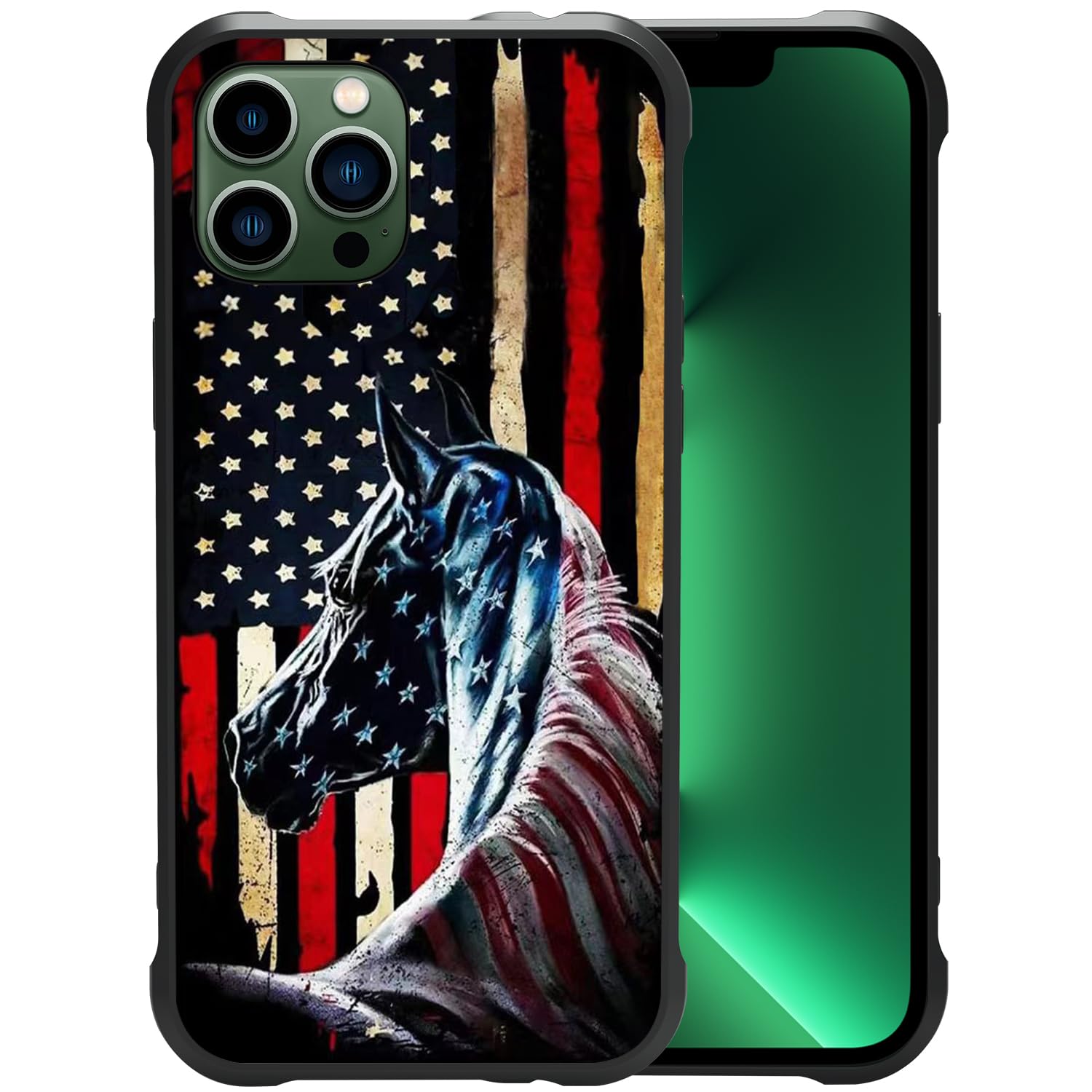 Zhuxuxitt Iphone 13 Pro Max Flag Horse Case - Anti-Scratch, Non-Slip, Shockproof Rugged Tpu Protective Case For Men & Boys