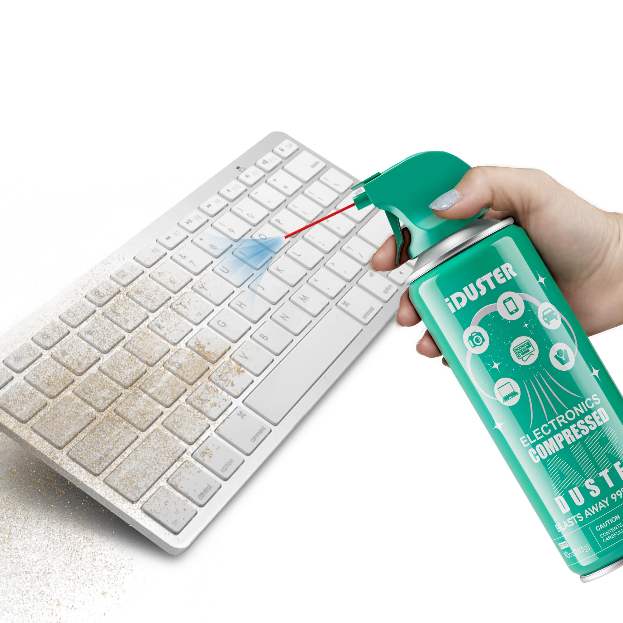 Iduster Compressed Canned Air Duster 152A   Computer Keyboard Cleaner Air Spray, 2 Count