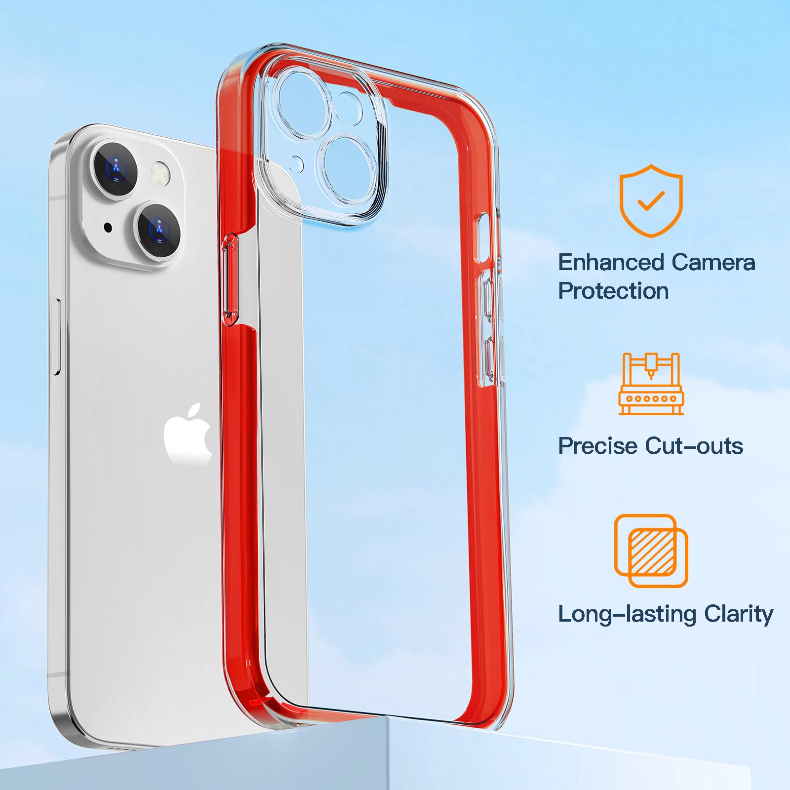Coolqo Compatible For Iphone 14 Case Iphone 13 Case, With 9H Tempered Glass Screen Protector [Anti Yellowing] Military Grade Pro