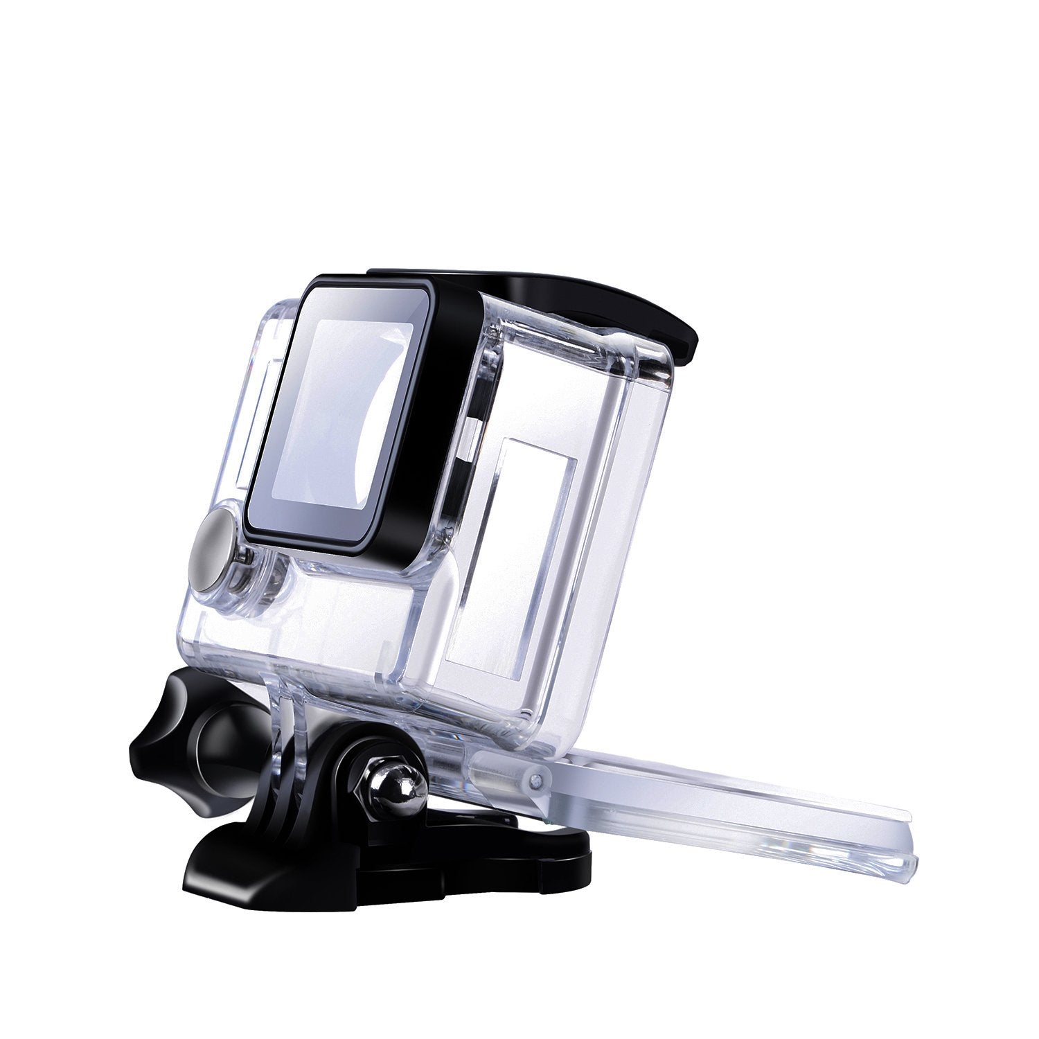 Suptig Protective Case Charging Case Wire Connectable Skeleton Protective Side Open Housing Case Compatible For Gopro Hero 4 Her