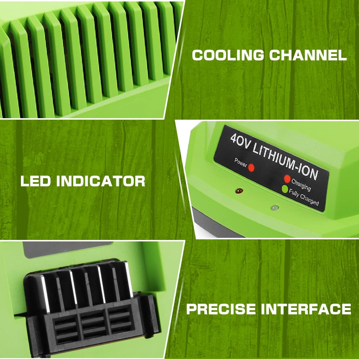 Powilling Replacement Charger Compatible With Greenworks 40V Battery Charger Lithium Ion 29482 29462 29472 2901319 2938302 Baf70