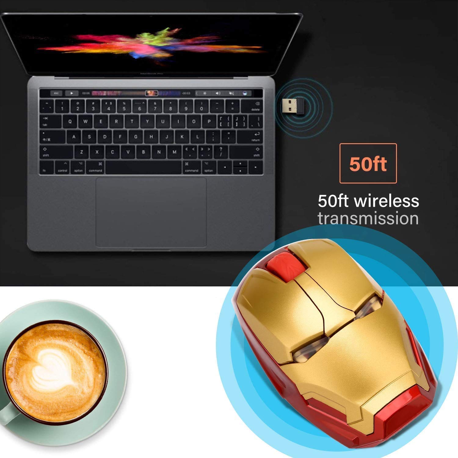 Wireless Mouse 2.4G Full Size Wireless Optical Mice With Nano Usb Receiver, 3 Adjustable Dpi Levels, 3 Buttons For Notebook, Pc,