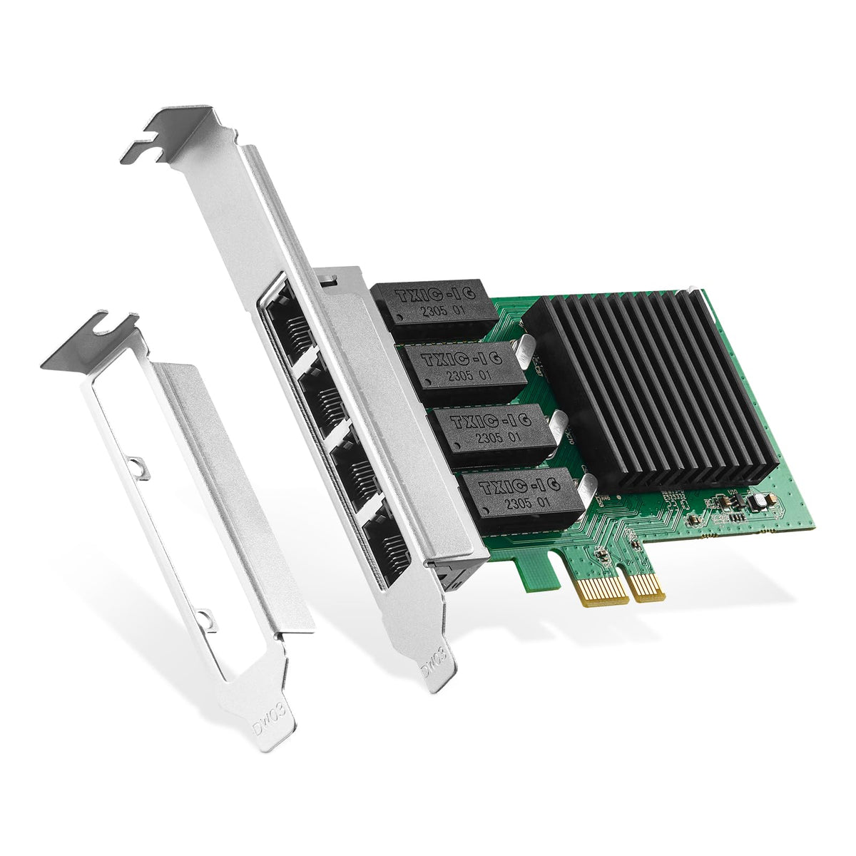 Binardat 4 Port Gigabit Pcie Network Adapter, Realtek Rt8111H Controller 1000/100Mbps Ethernet Lan Nic Card For Windows/Linux/Ma