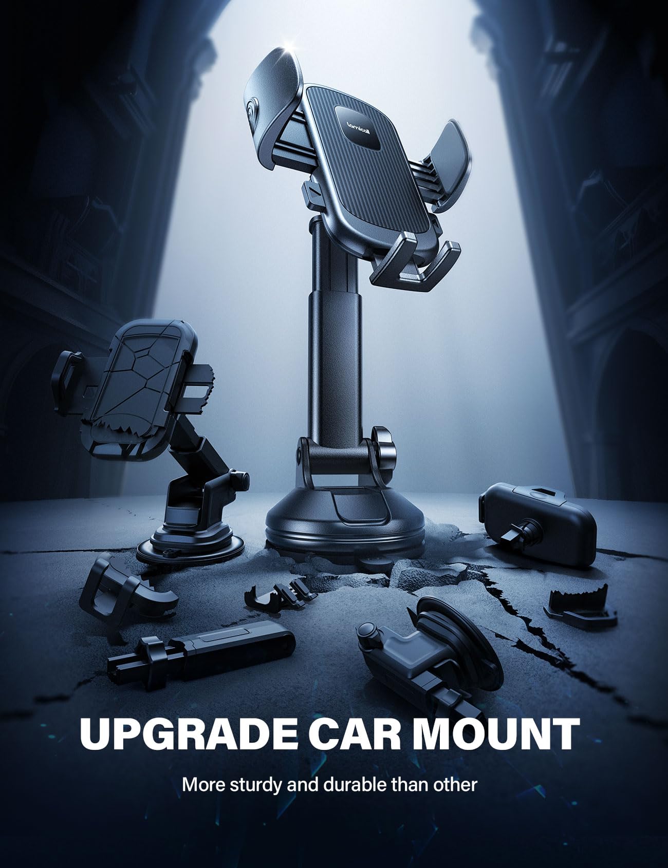 Lamicall Car Phone Holder   [Strongest Military Grade Suction Cup] 360 Rotation Phone Holders For Your Car Quick Release Adjusta