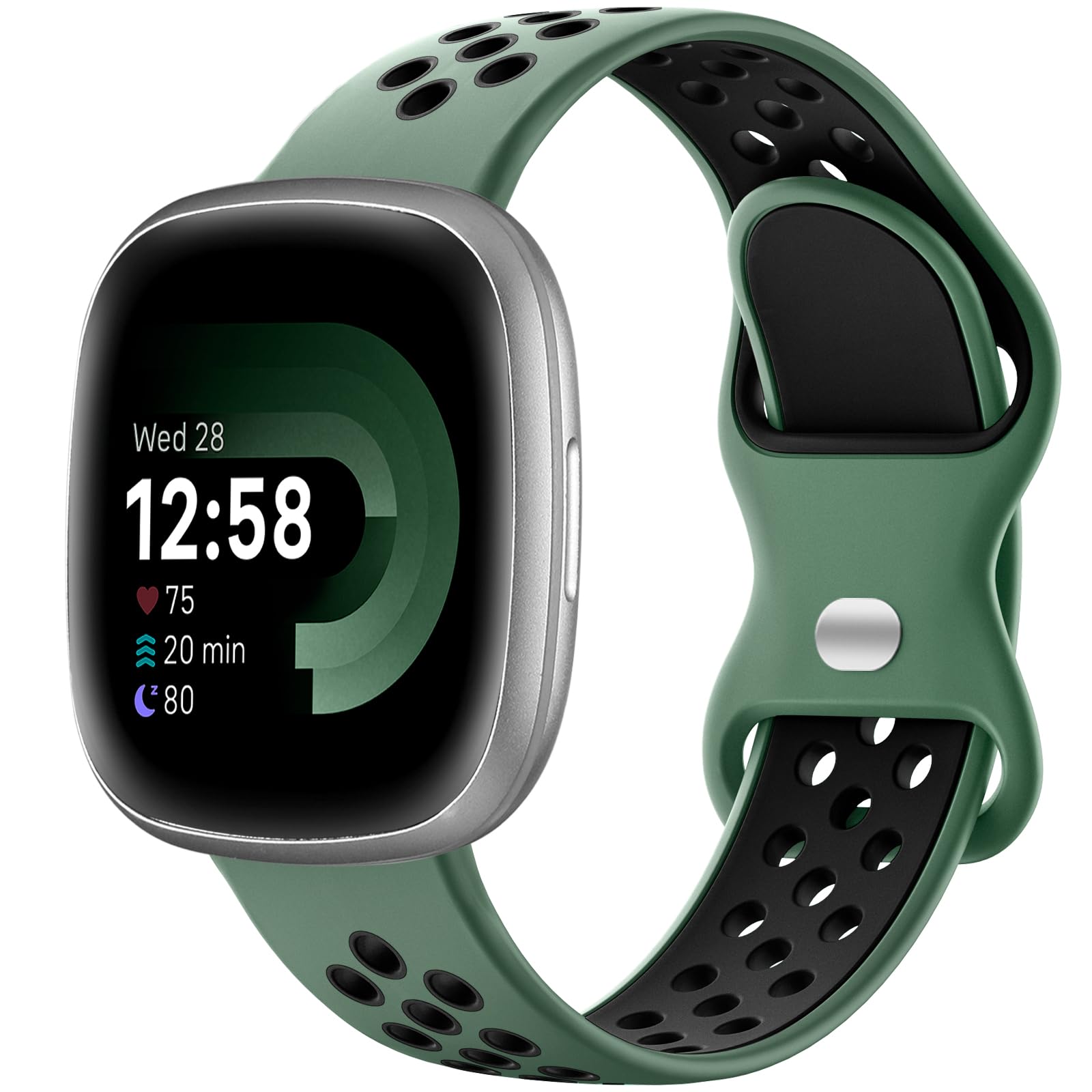 Maledan Bands Compatible For Fitbit Versa 4/Sense 2/Sense/Versa 3 Band Women Men, Waterproof Wristband Replacement Bands With Ai