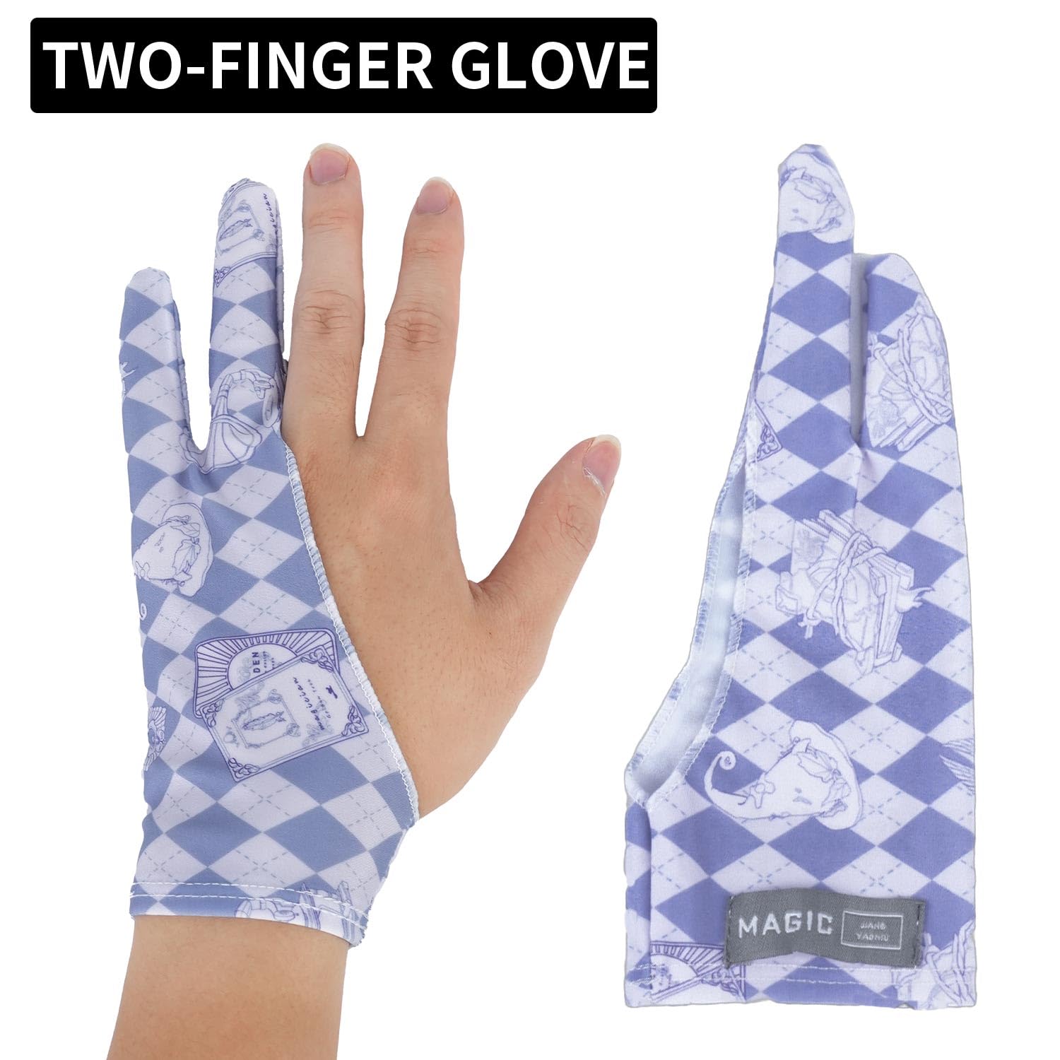 Spaseeba Artist Drawing Glove Art Two Finger Glove Animal Print For Drawing Tablet/Pen Display/Ipad For Right And Left Hand, M P