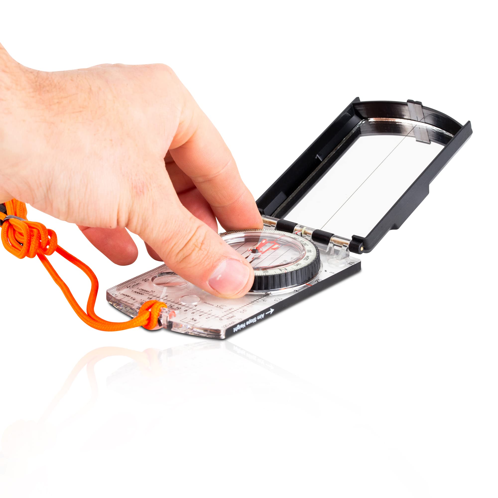 Sun Company Prosight Sighting Map Compass With Adjustable Declination   Lightweight Orienteering Baseplate Compass For Hiking, B