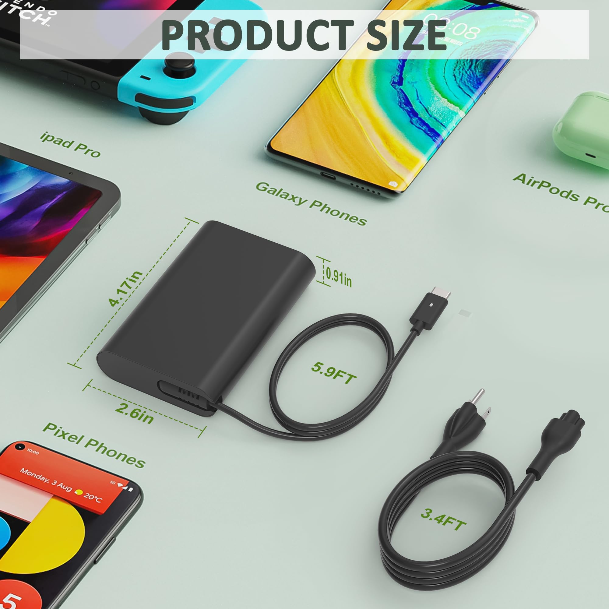 New 65W Dell Laptop Charger Usb C Charger For Dell Laptop: Dell Latitude 5420 5430 5440 5520 5530 7320 7420 7430 7440 2 In 1 Chr